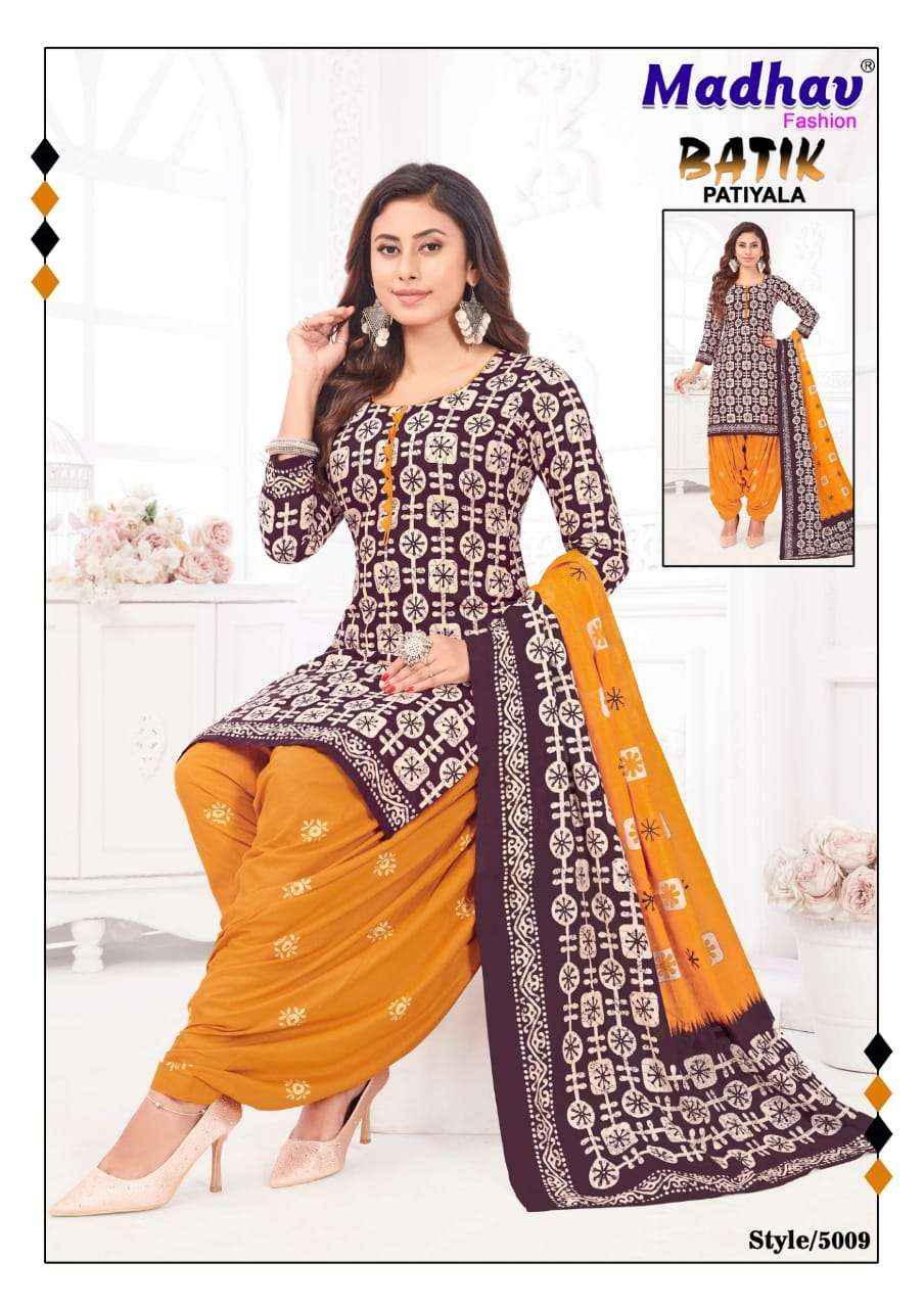 Madhav Fashion Batik Patiyala Vol 5 Cotton Dress Material 10 pcs Catalogue