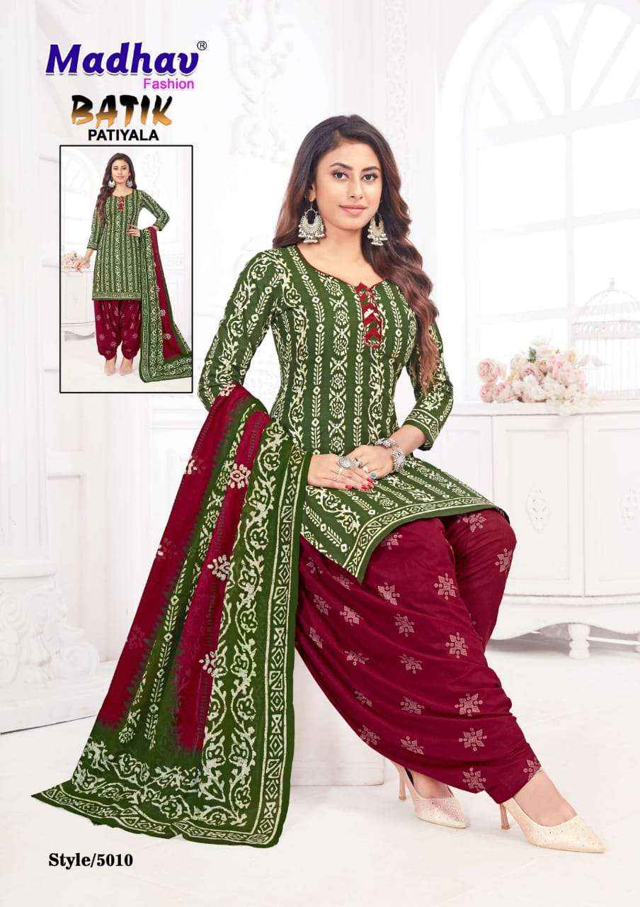 Madhav Fashion Batik Patiyala Vol 5 Cotton Dress Material 10 pcs Catalogue