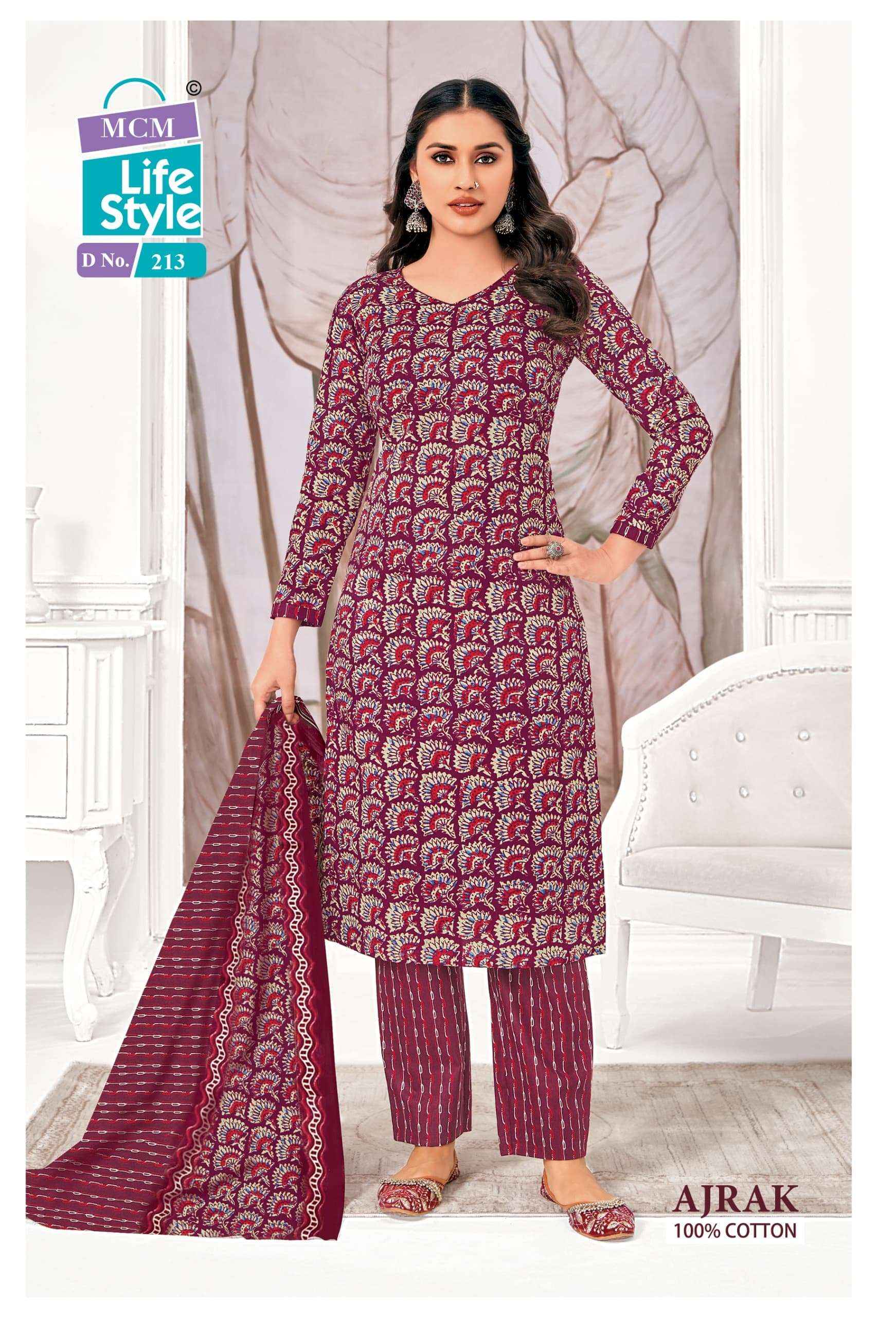 MCM Lifestyle Ajrak Vol 2 Readymade Cotton Dress Material 10 pcs Catalogue