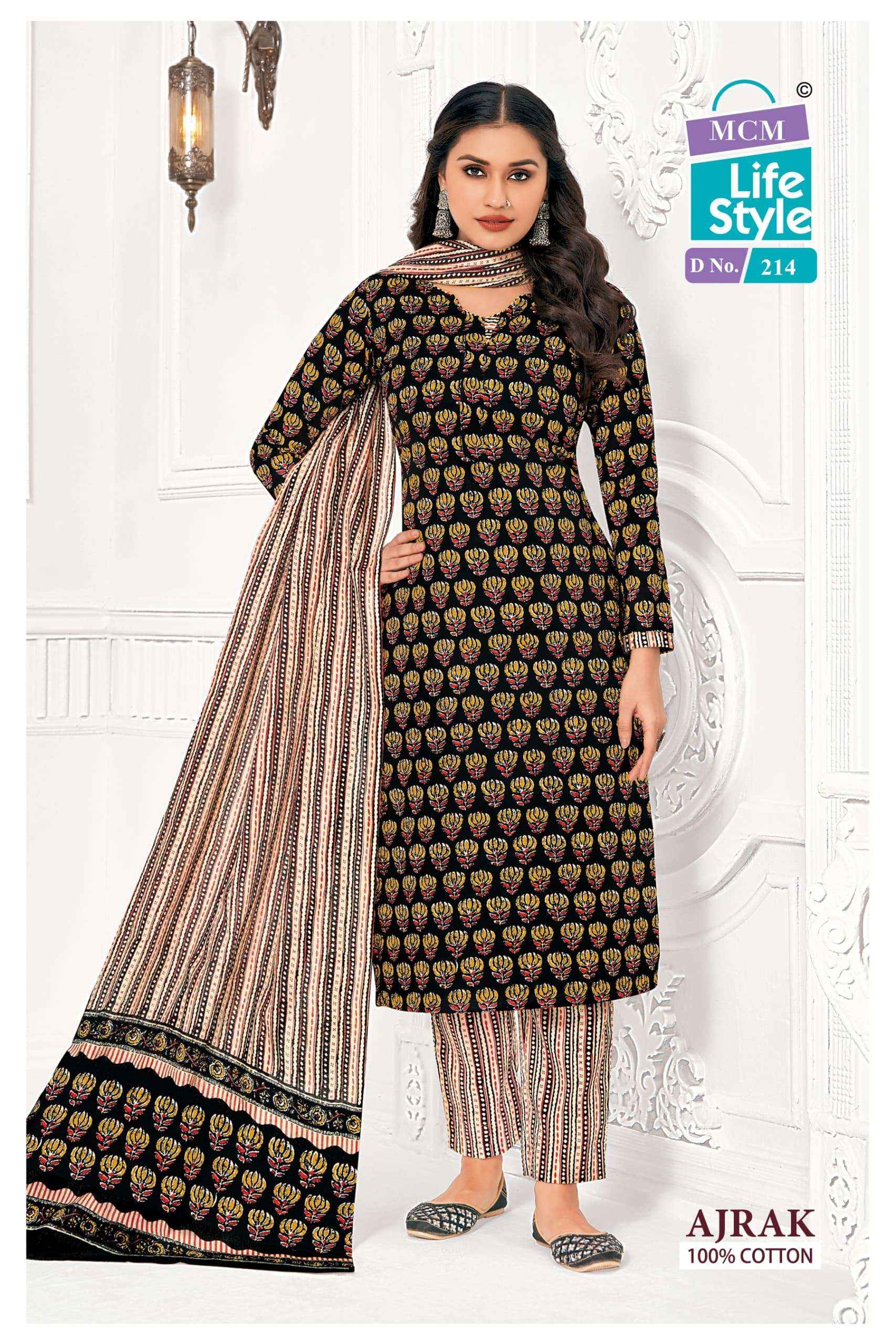 MCM Lifestyle Ajrak Vol 2 Readymade Cotton Dress Material 10 pcs Catalogue