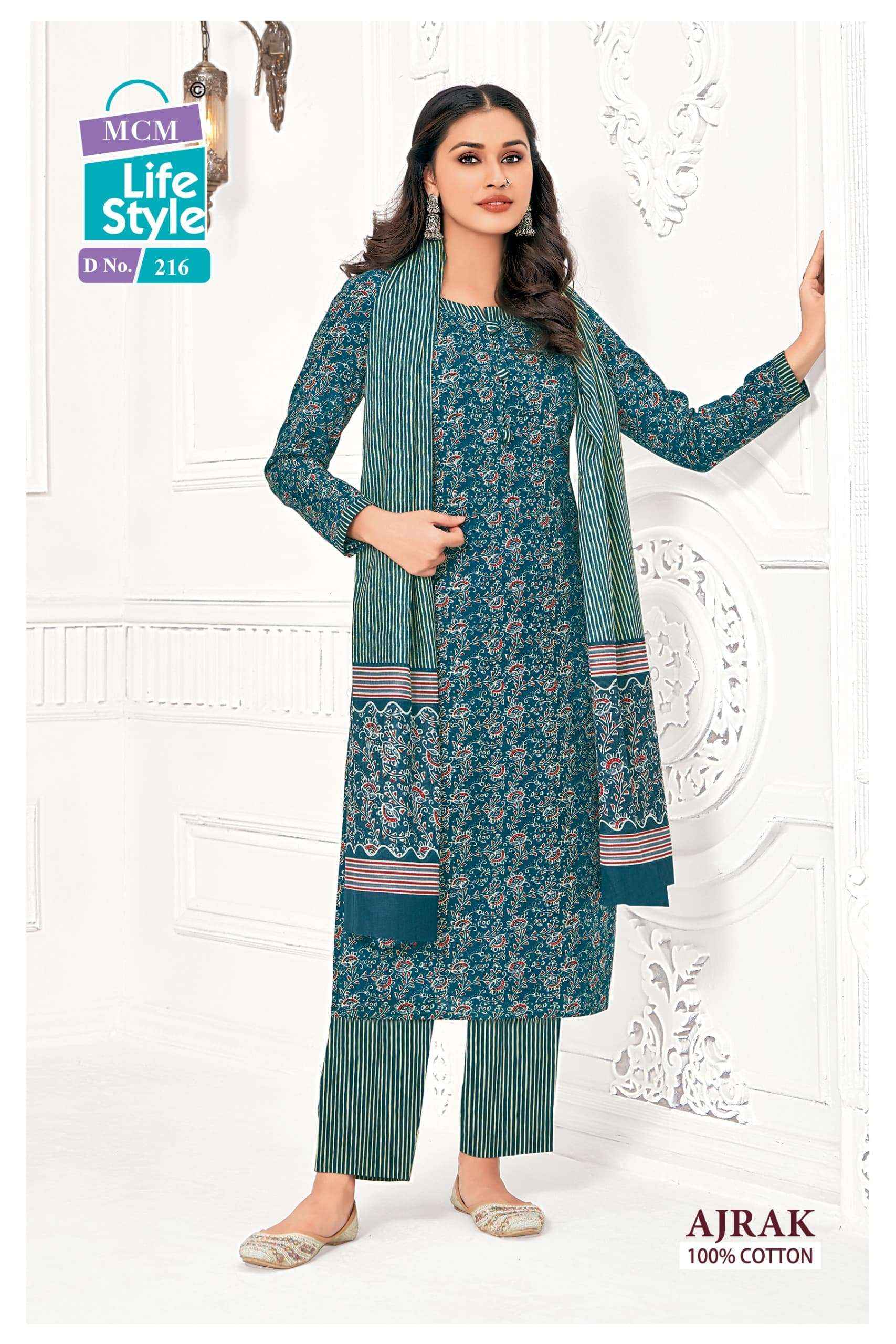 MCM Lifestyle Ajrak Vol 2 Readymade Cotton Dress Material 10 pcs Catalogue