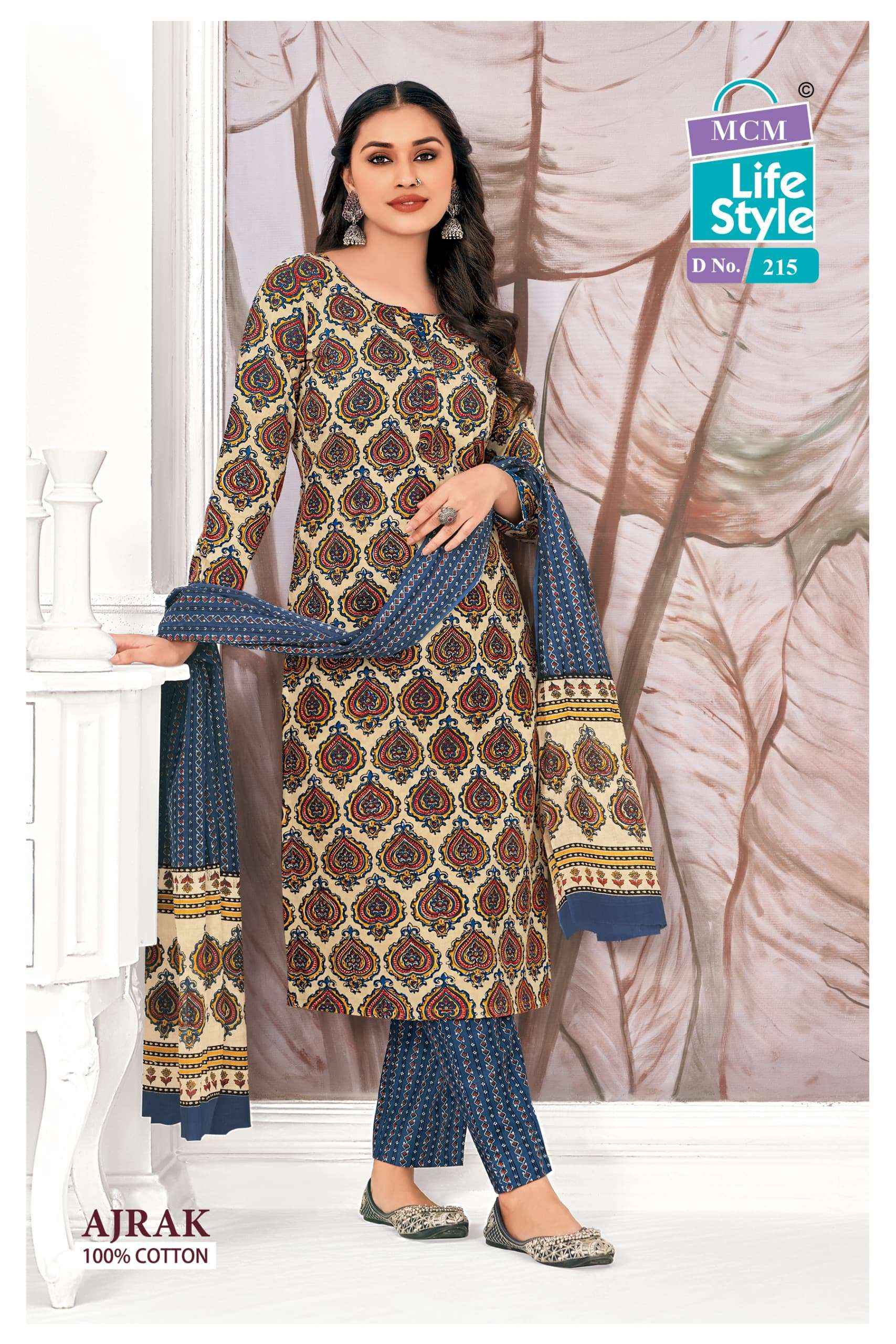MCM Lifestyle Ajrak Vol 2 Readymade Cotton Dress Material 10 pcs Catalogue
