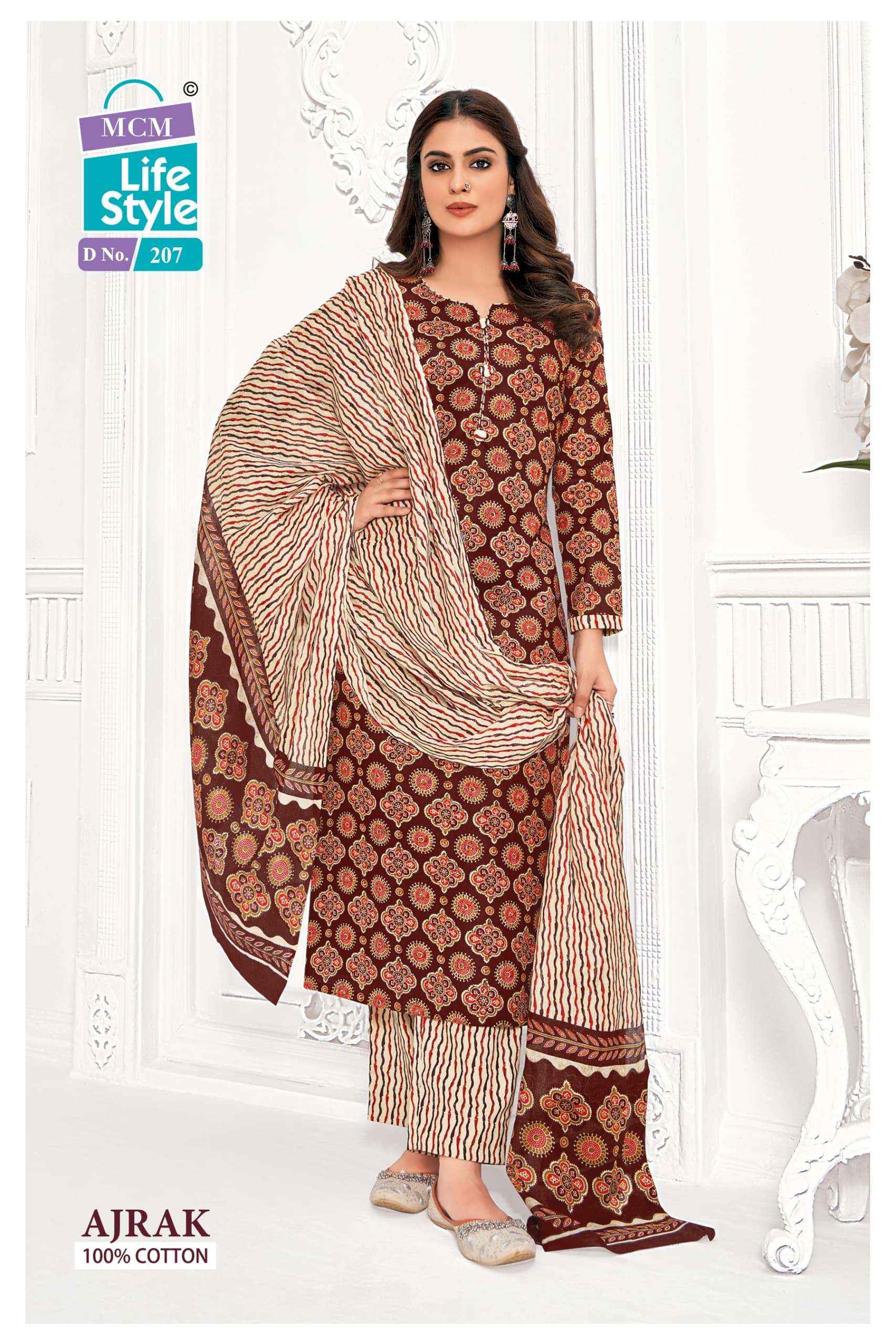 MCM Lifestyle Ajrak Vol 2 Readymade Cotton Dress Material 10 pcs Catalogue