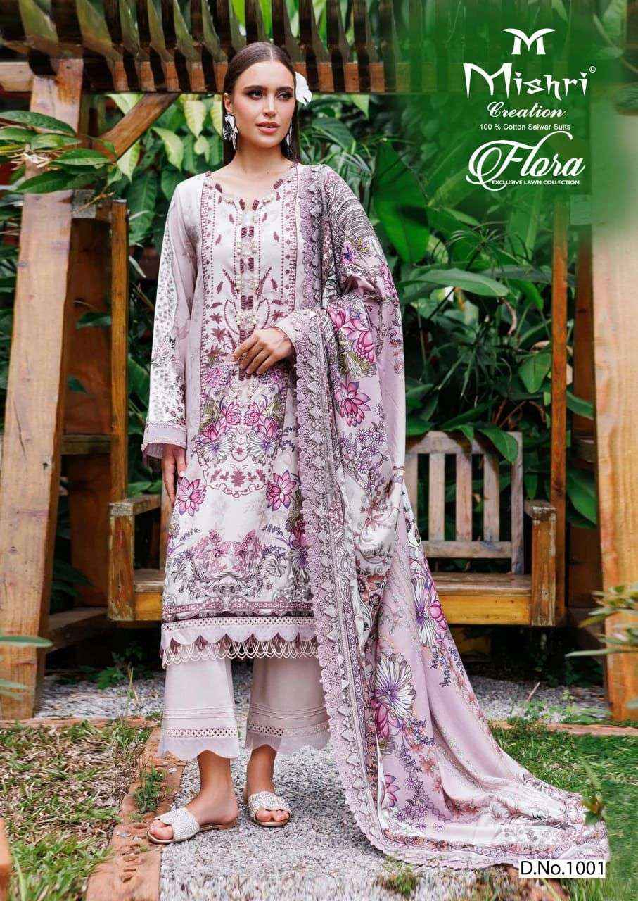 Mishri Creation Flora Vol 1 Lawn Cotton Dress Material 6 pcs Catalogue