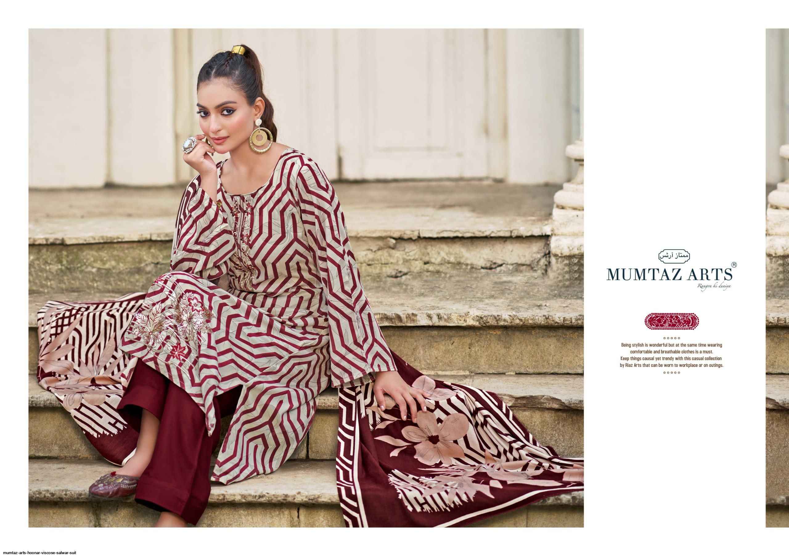 Mumtaz Arts Hoonar Viscouse Pashmina Dress Material 4 pcs Catalogue