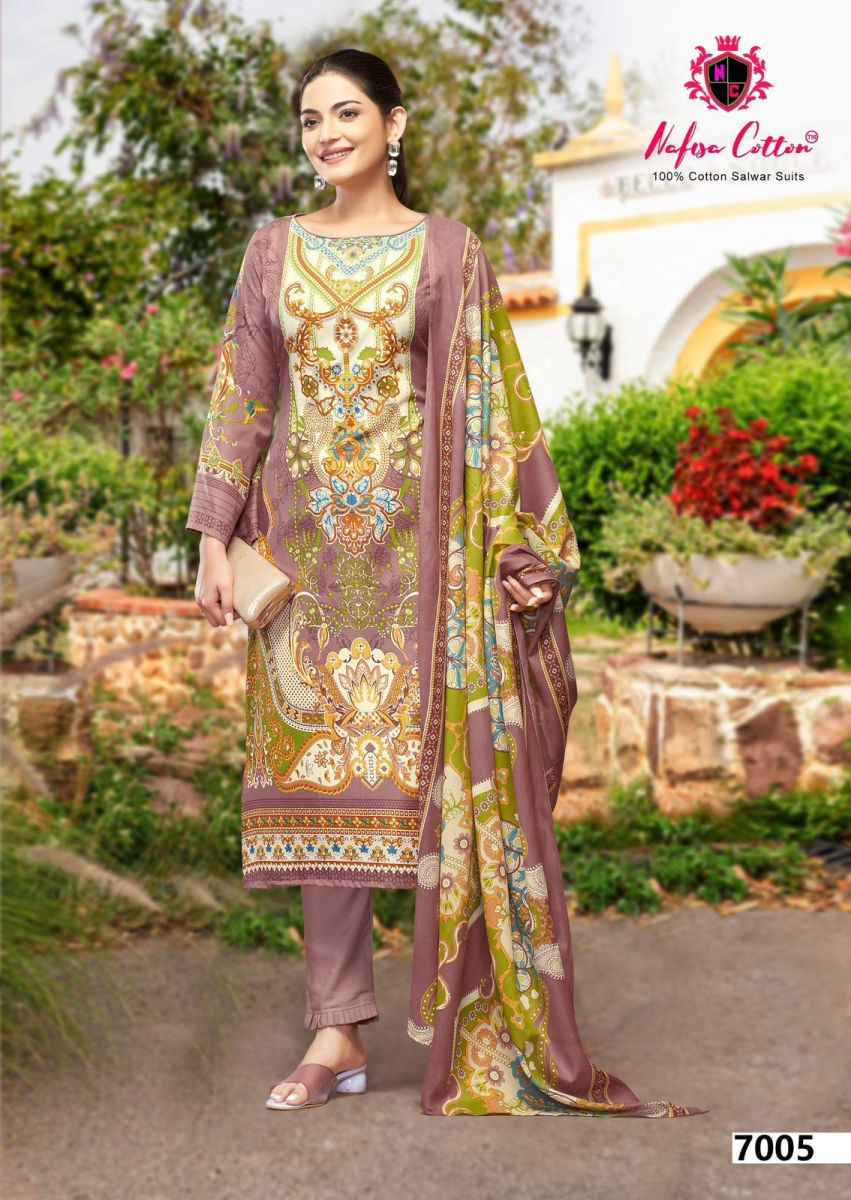 Nafisa Cotton Esra Karachi Vol 7 Cotton Dress Material 6 Pc Catalog