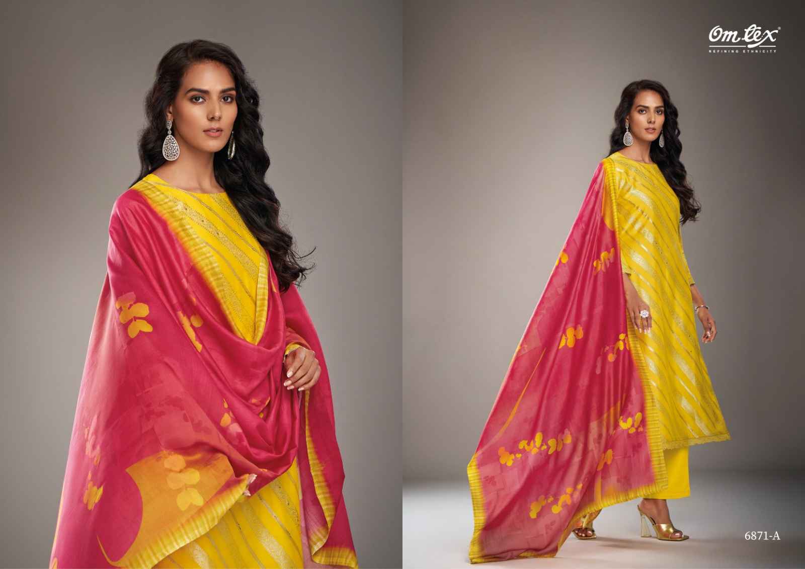 Omtex Nikisha Silk Jacquard Dress Material 3 pcs Catalogue