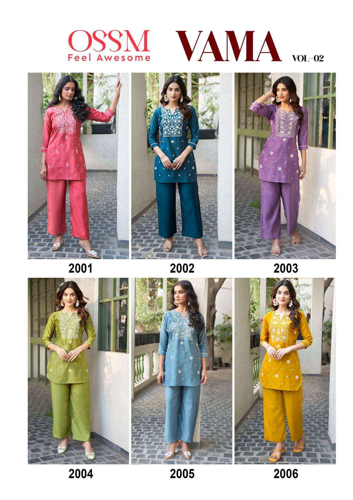 Ossm Vama Vol 2 Viscose Co Ord Set 6 pcs Catalogue
