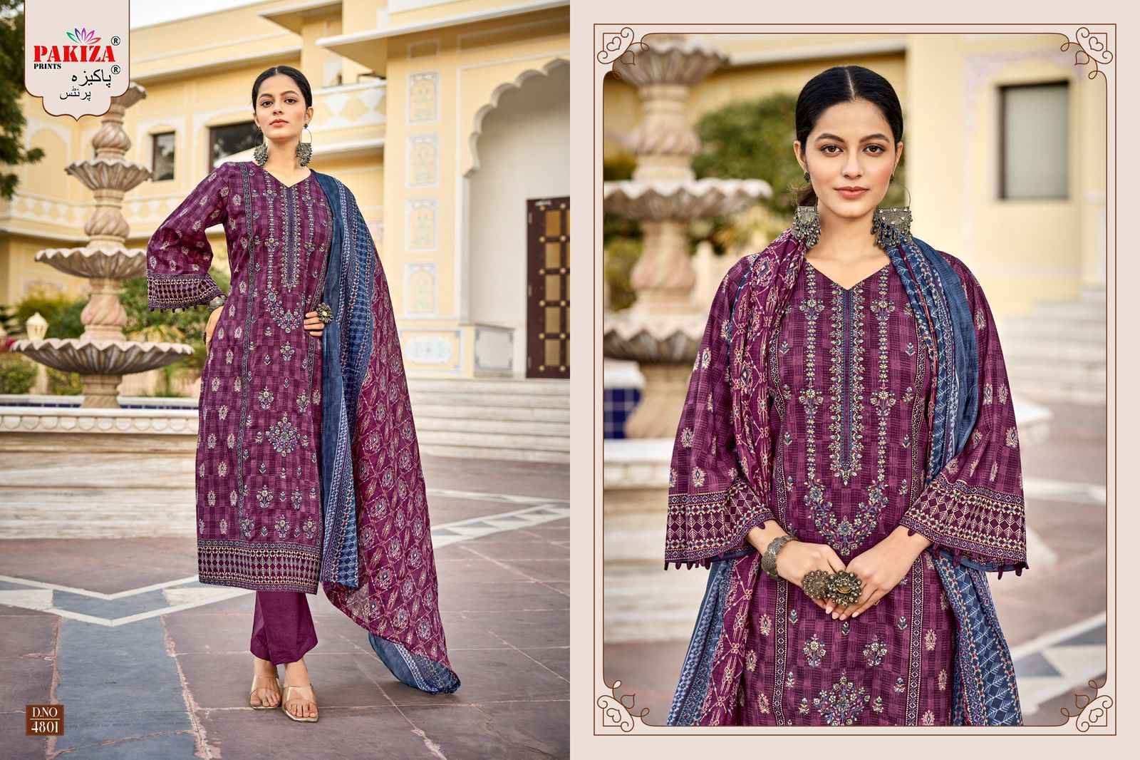 Pakiza Prints Bin Saeed Vol 48 Lawn Cotton Dress Material 10 pcs Catalogue