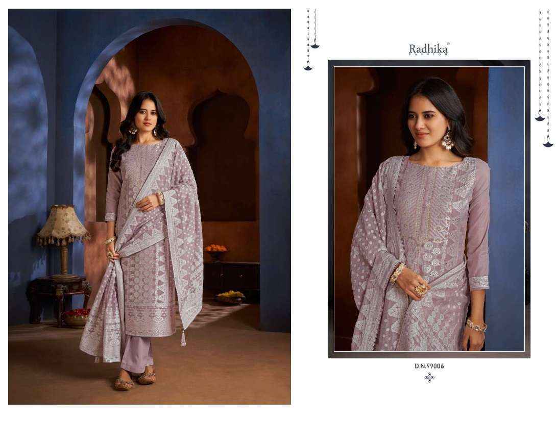 Radhika Fashion Azara Banarasi Adha Cotton Jacquard Dress Material 6 pcs Catalogue