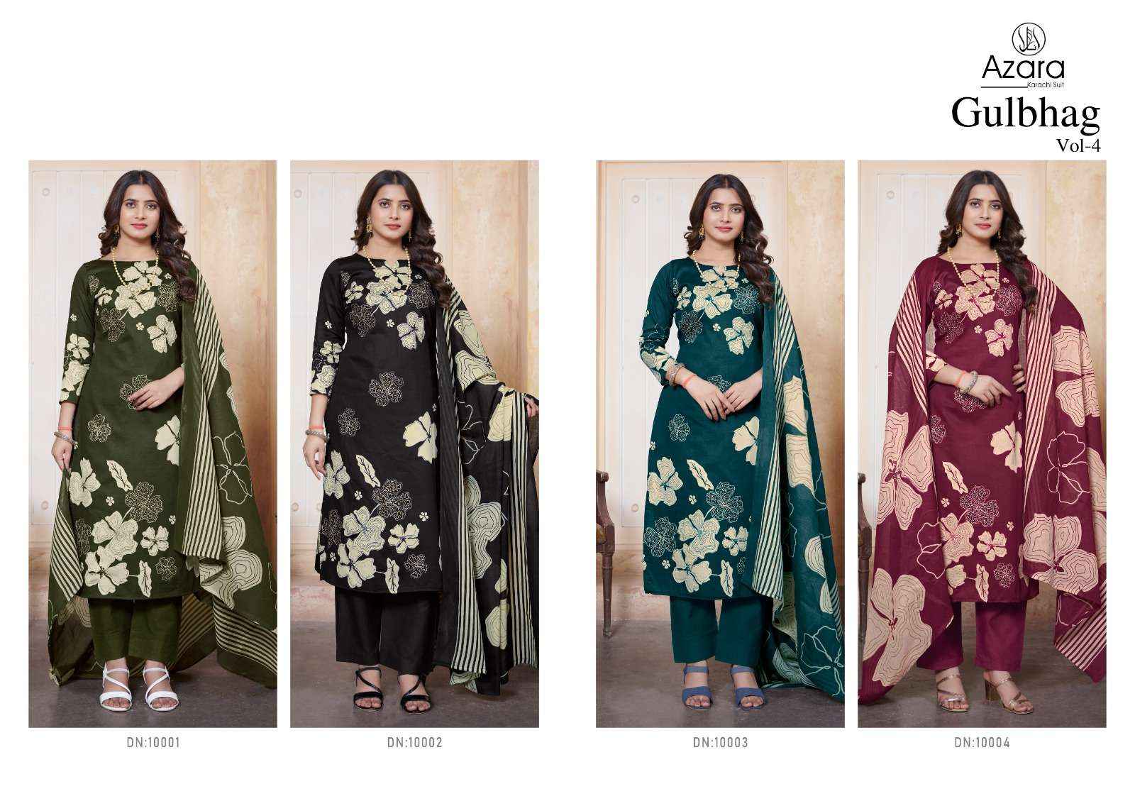 Radhika Fashion Azara Gulbagh Vol 4 Jam Cotton Dress Material 4 pcs Catalogue