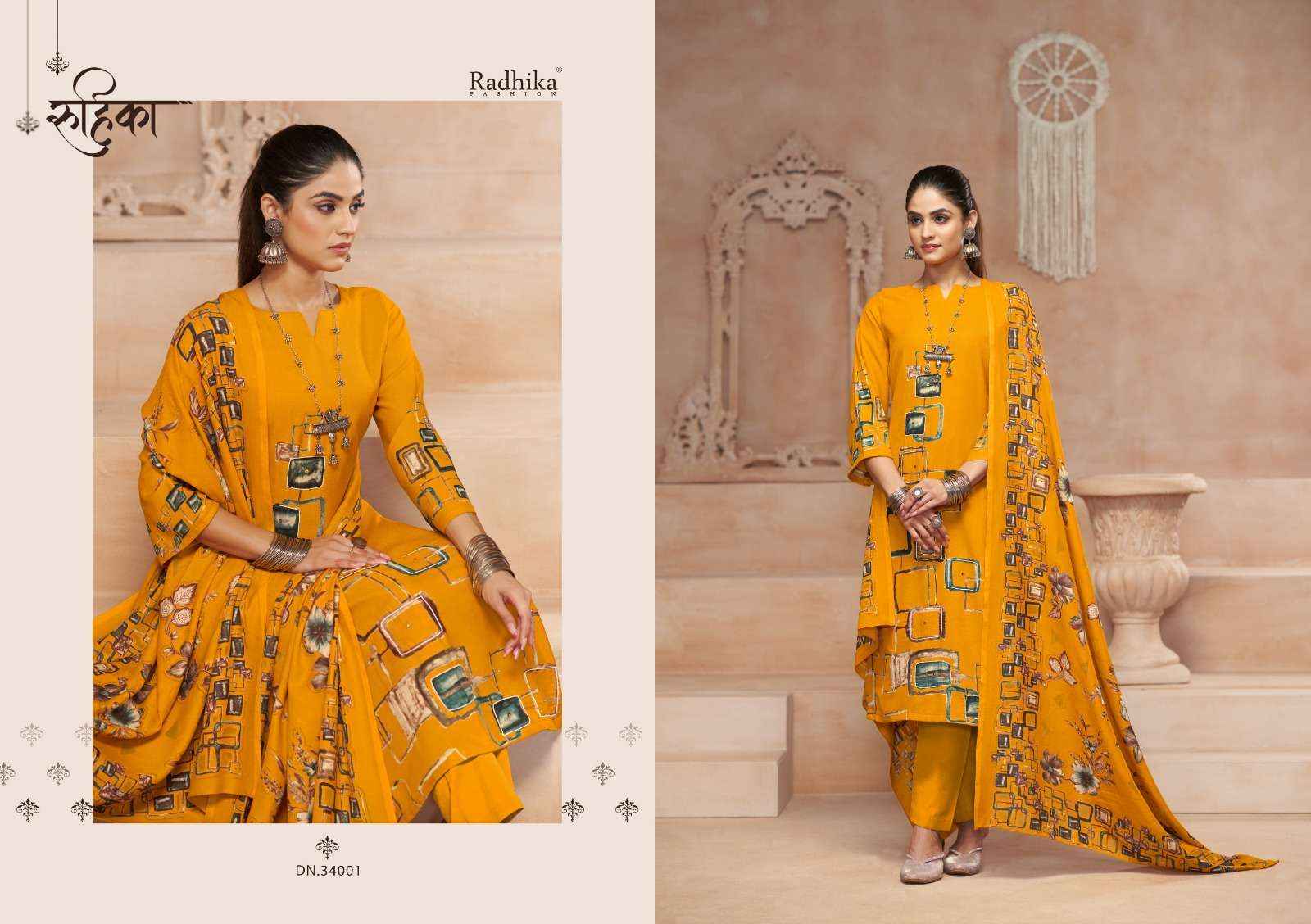 Radhika Fashion Azara Tarashah Viscouse Dress Material 4 pcs Catalogue