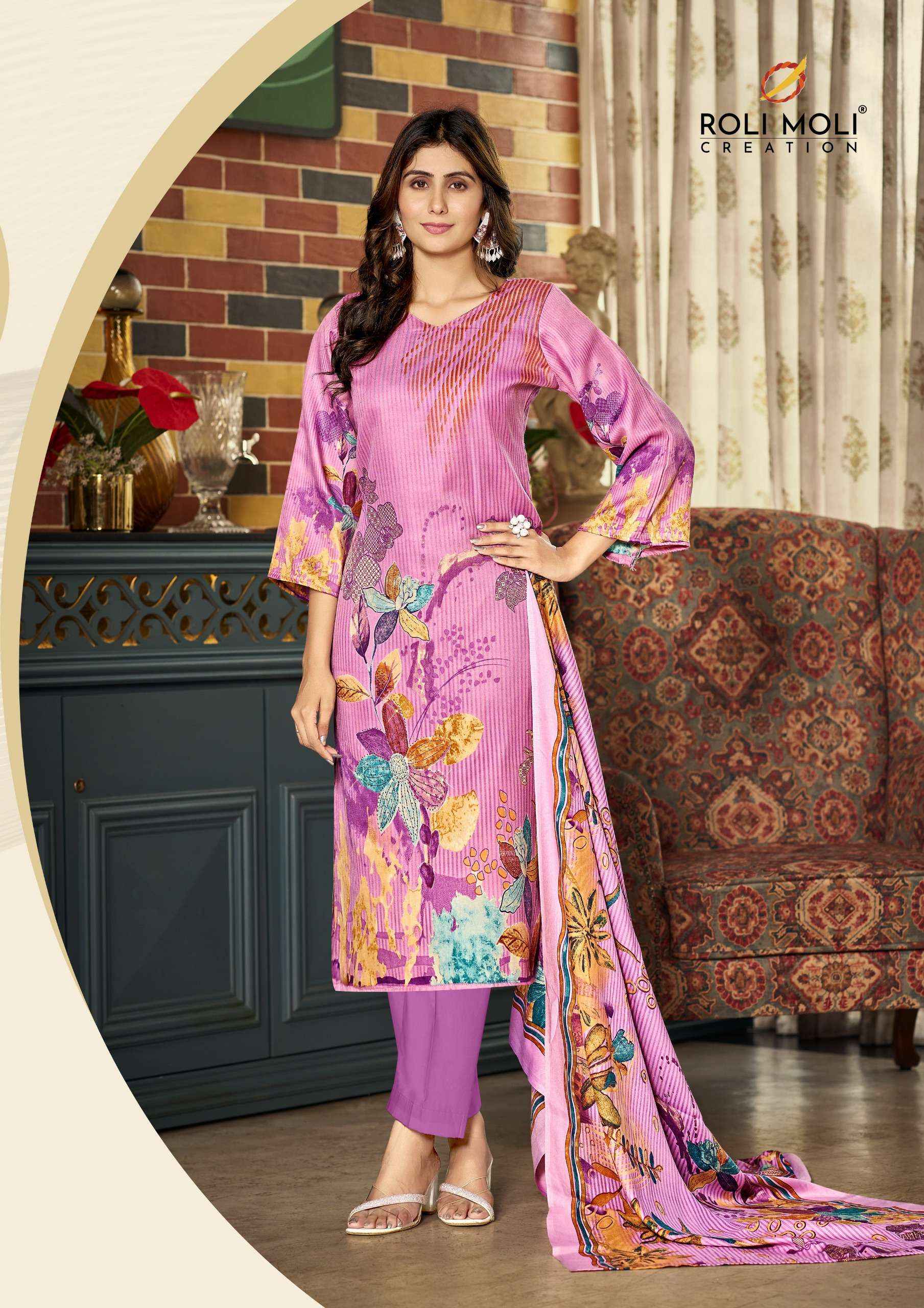 Roli Moli Jasmeen Pashmina Dress Material 8 pcs Catalogue