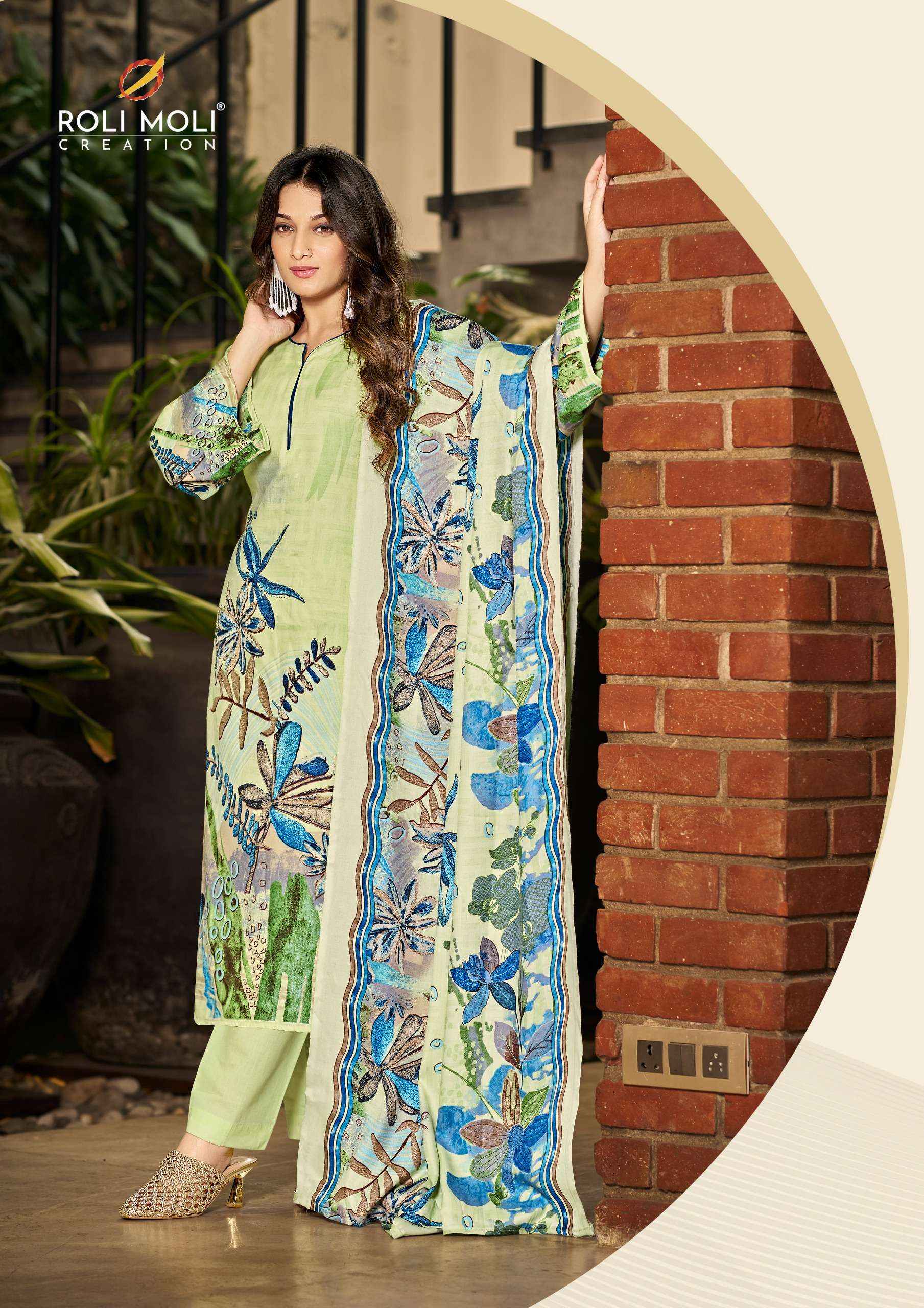 Roli Moli Jasmeen Pashmina Dress Material 8 pcs Catalogue