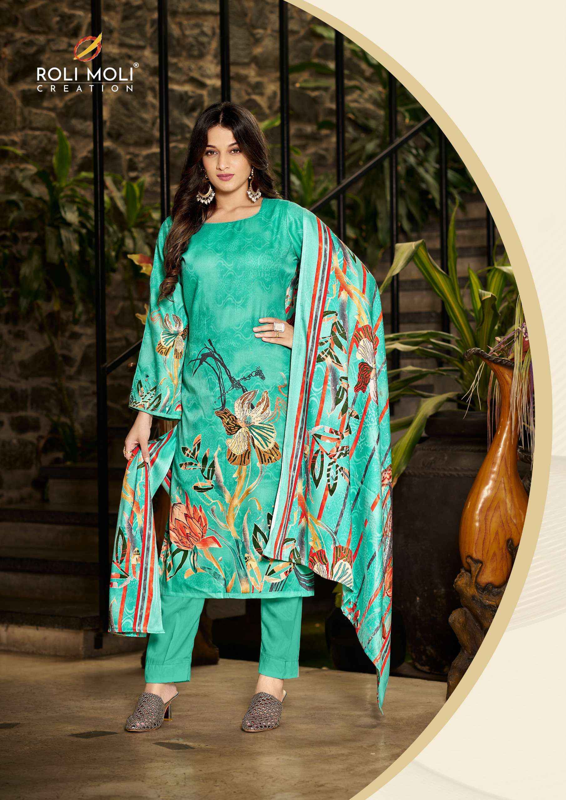 Roli Moli Jasmeen Pashmina Dress Material 8 pcs Catalogue