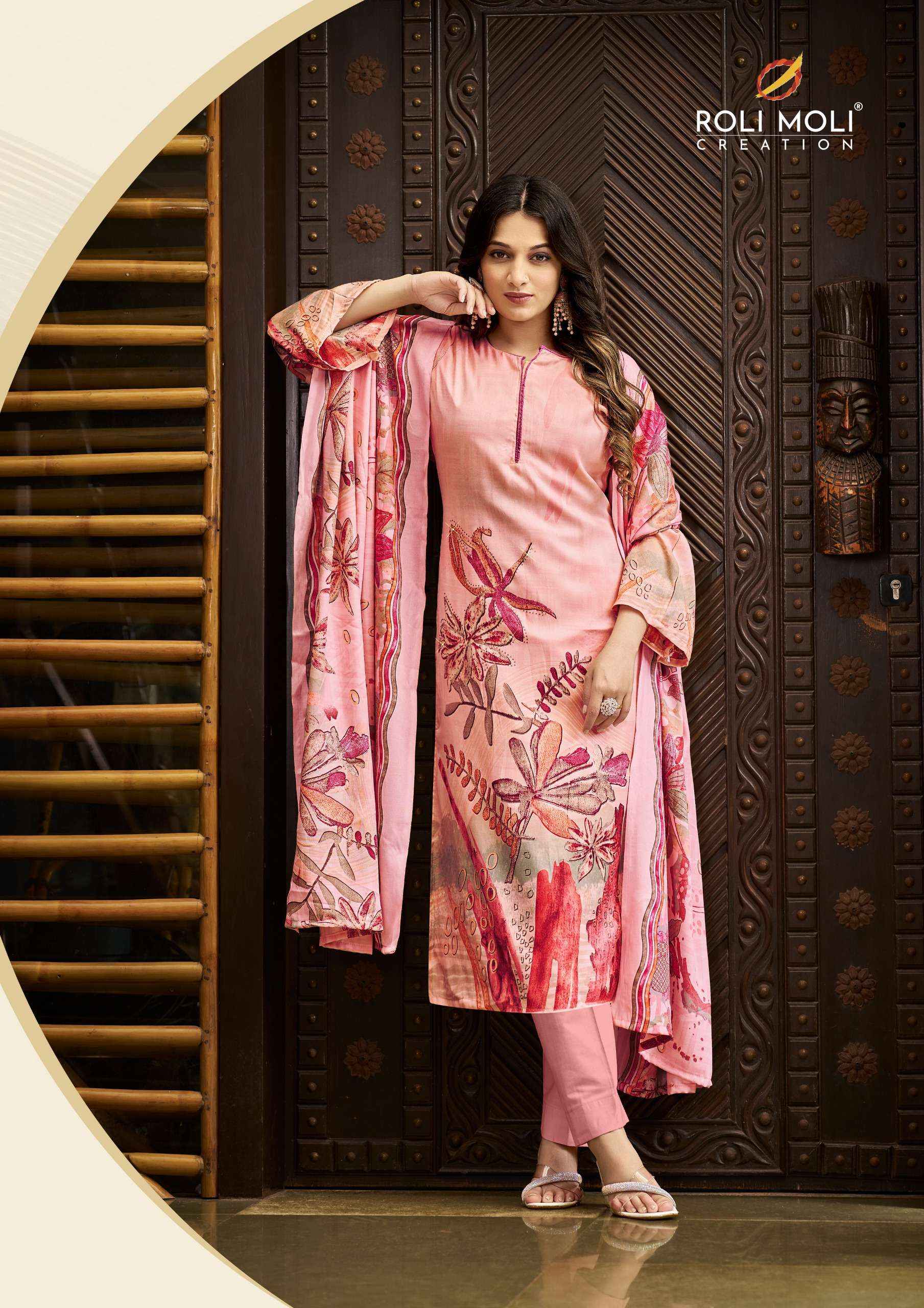 Roli Moli Jasmeen Pashmina Dress Material 8 pcs Catalogue