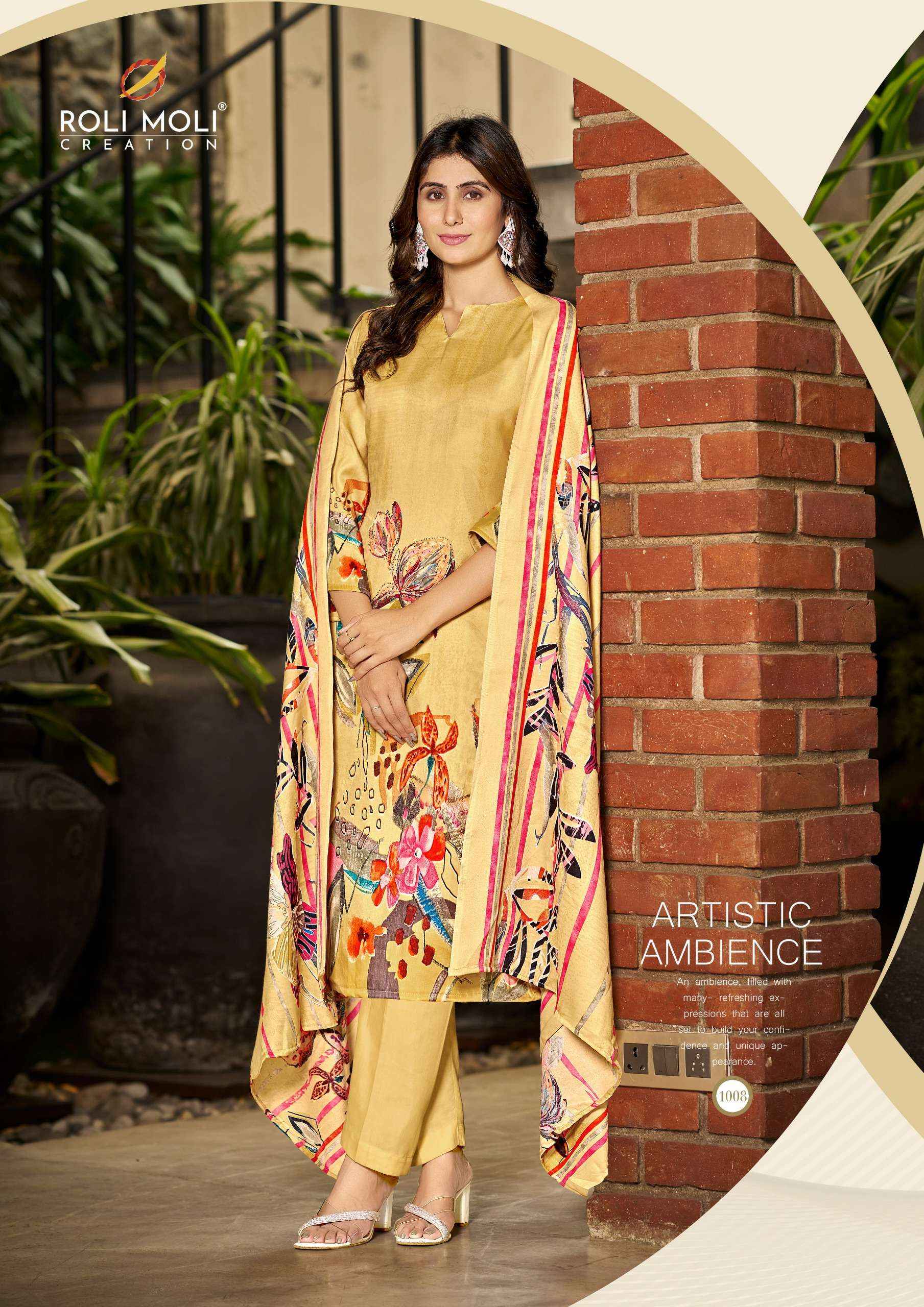 Roli Moli Jasmeen Pashmina Dress Material 8 pcs Catalogue
