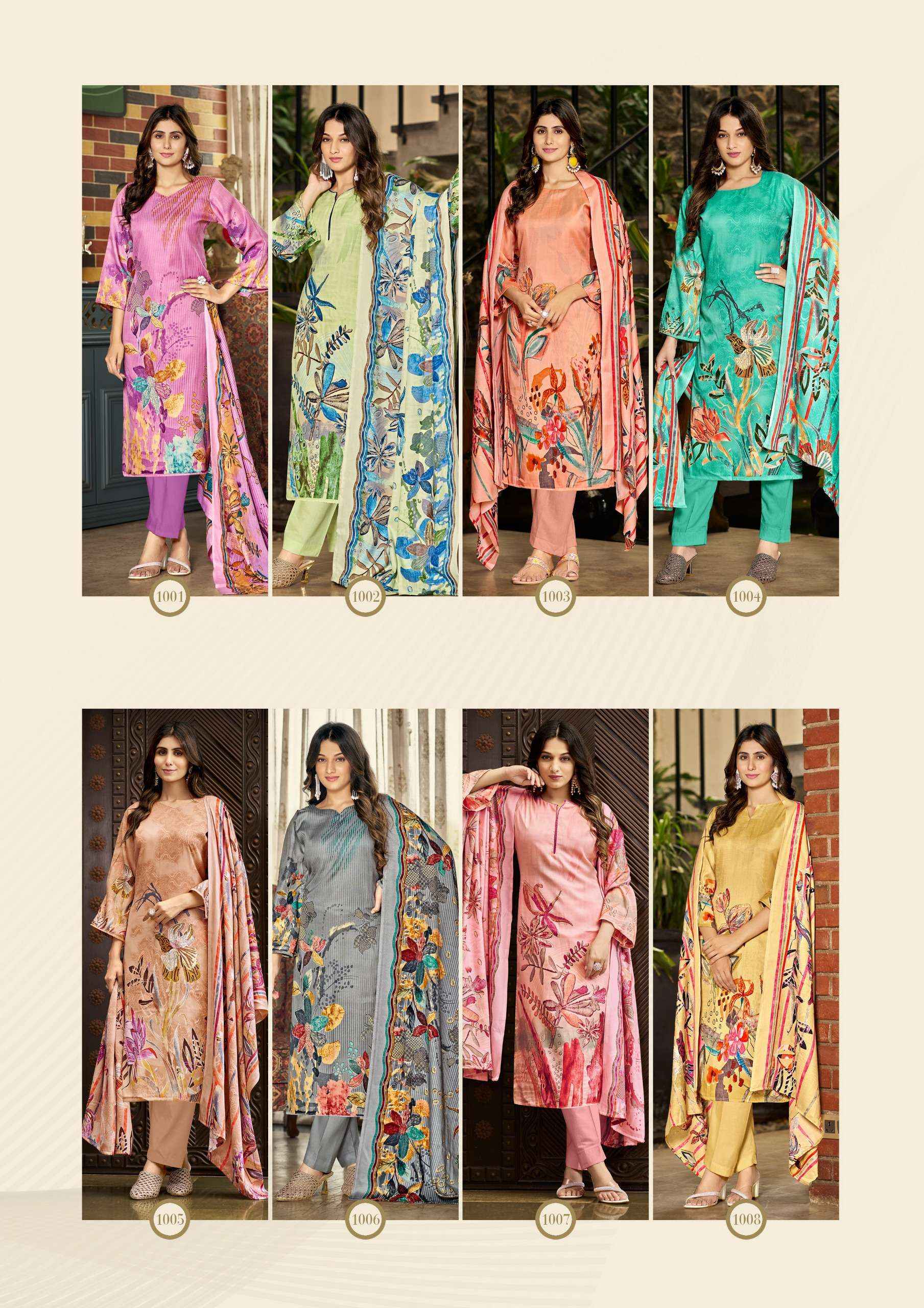 Roli Moli Jasmeen Pashmina Dress Material 8 pcs Catalogue