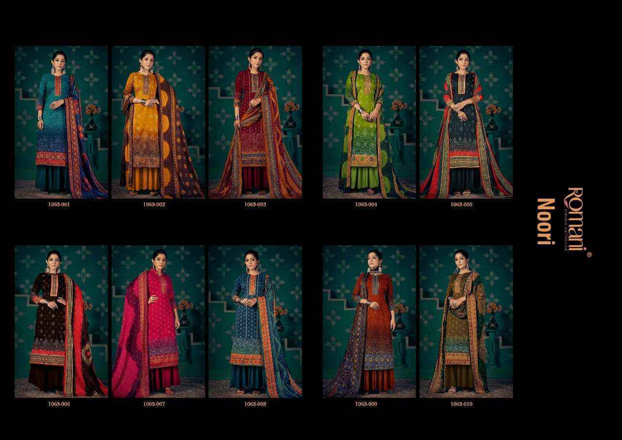 Romani Noori Pashmina Dress Material 10 pcs Catalogue