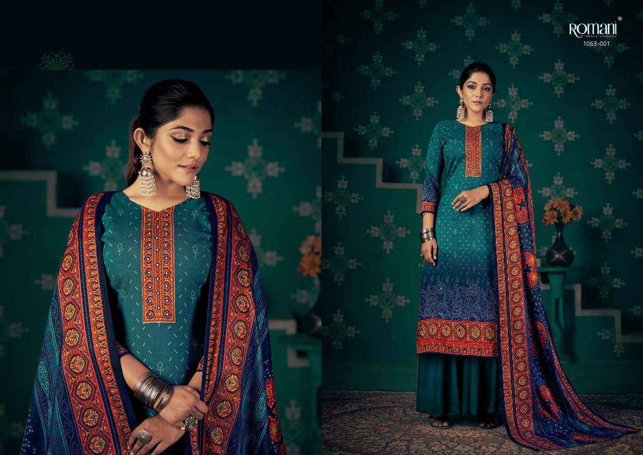Romani Noori Pashmina Dress Material 10 pcs Catalogue