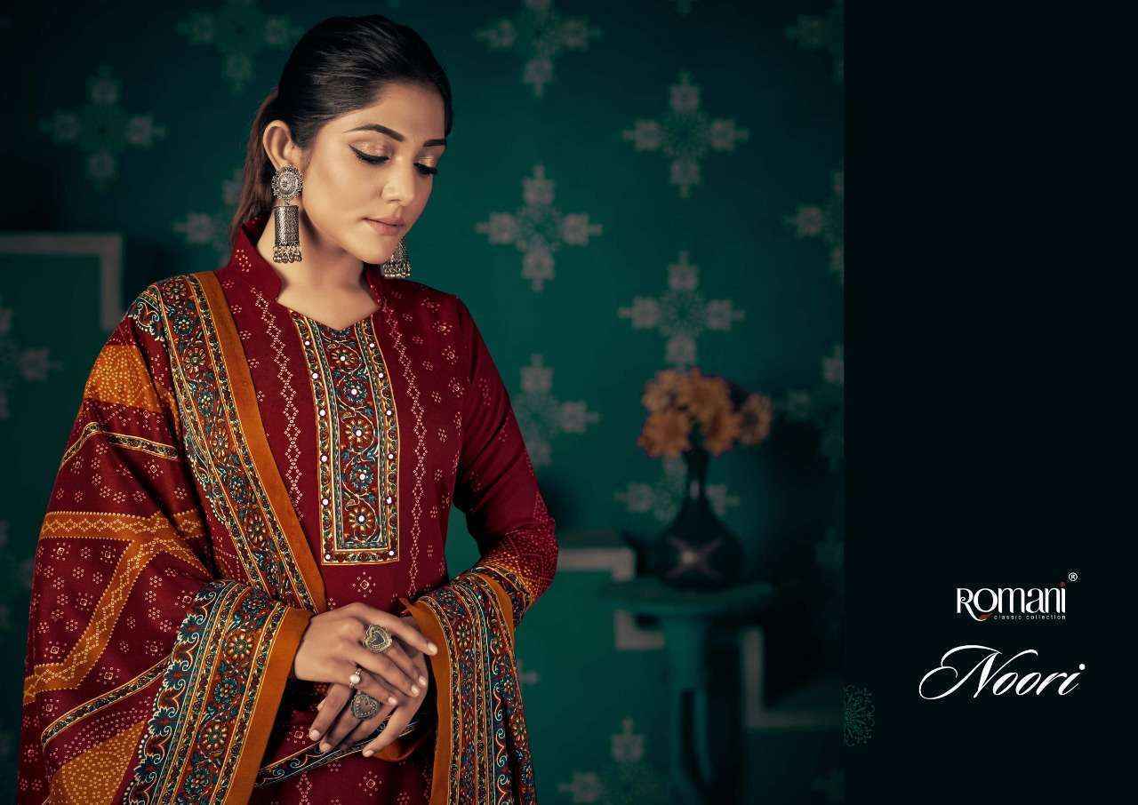 Romani Noori Pashmina Dress Material 10 pcs Catalogue