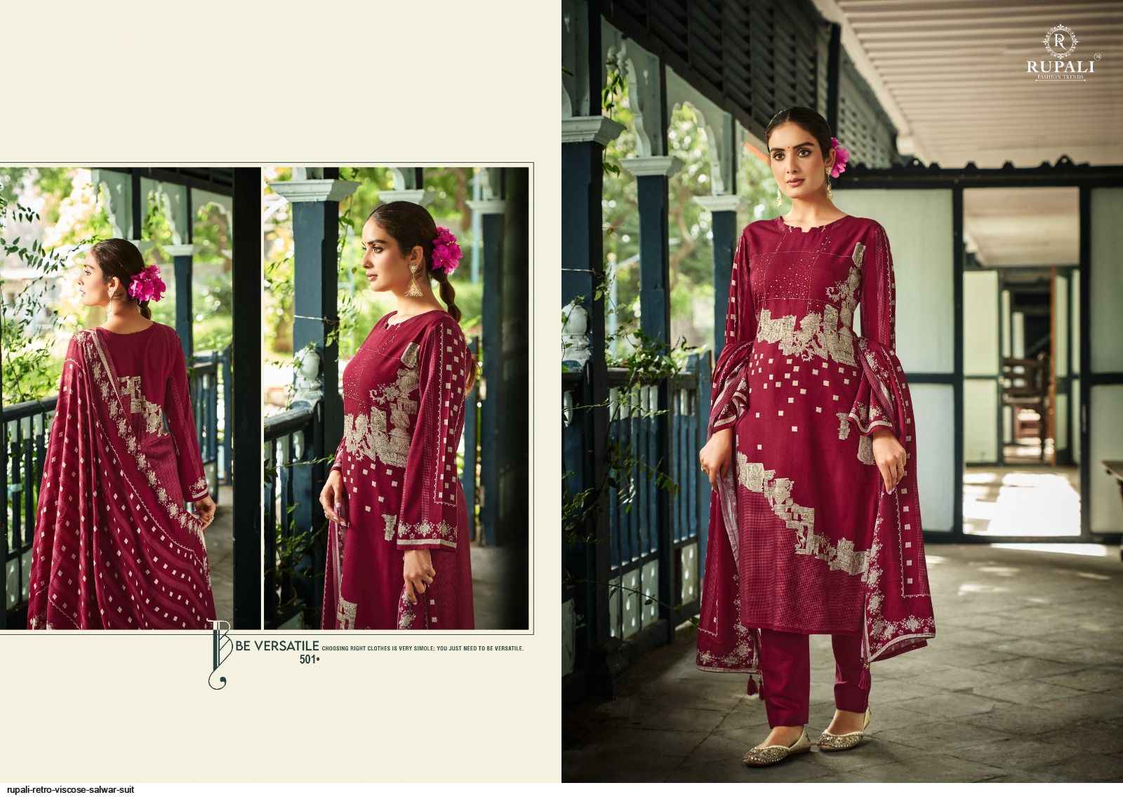 Rupali Fashion Retro Viscouse Pashmina Dress Material 6 pcs Catalogue