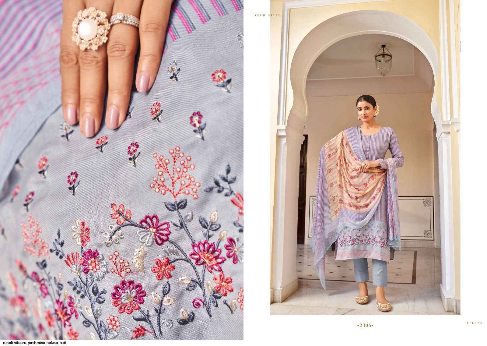 Rupali Fashion Sitaara Pashmina Dress Material 6 pcs Catalogue