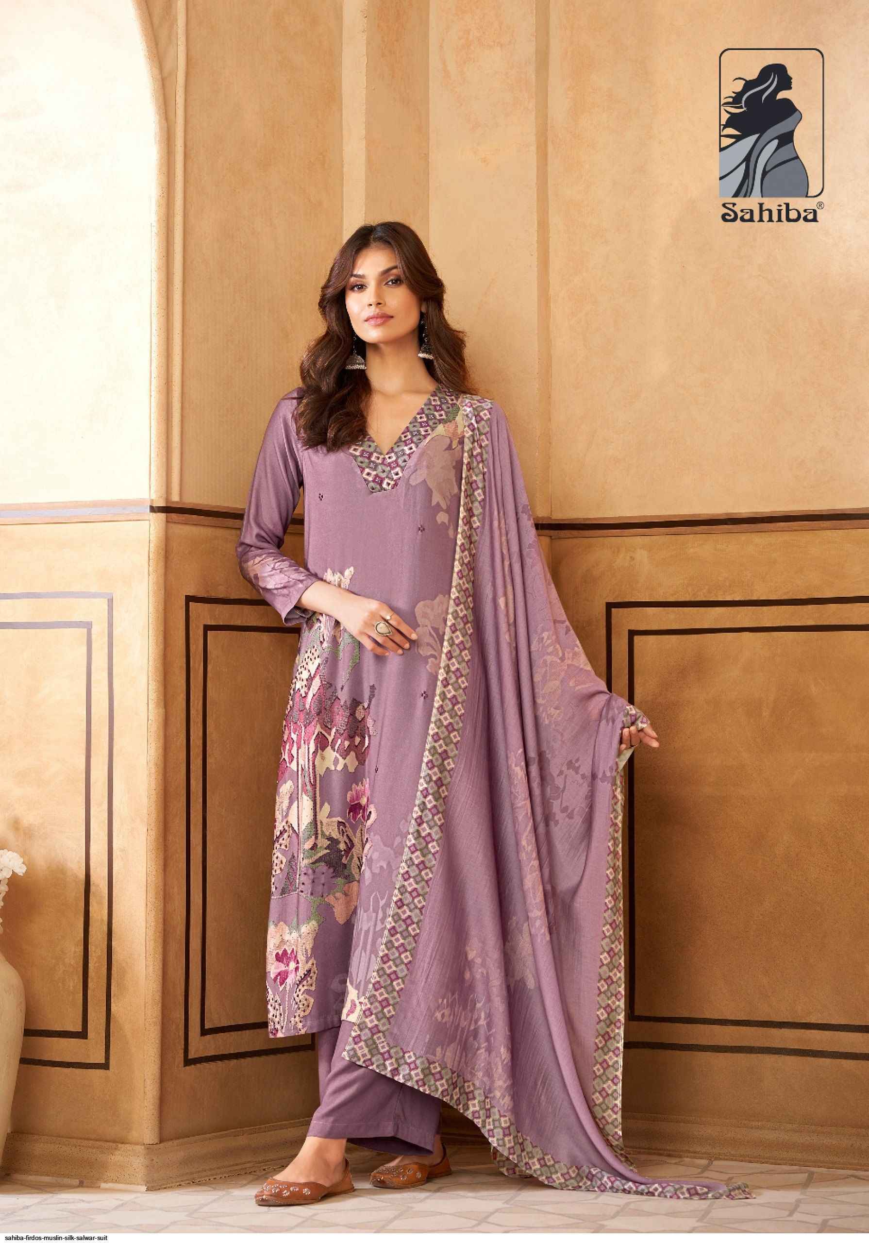 Sahiba Firdos Musline Silk Dress 4 pcs Catalogue