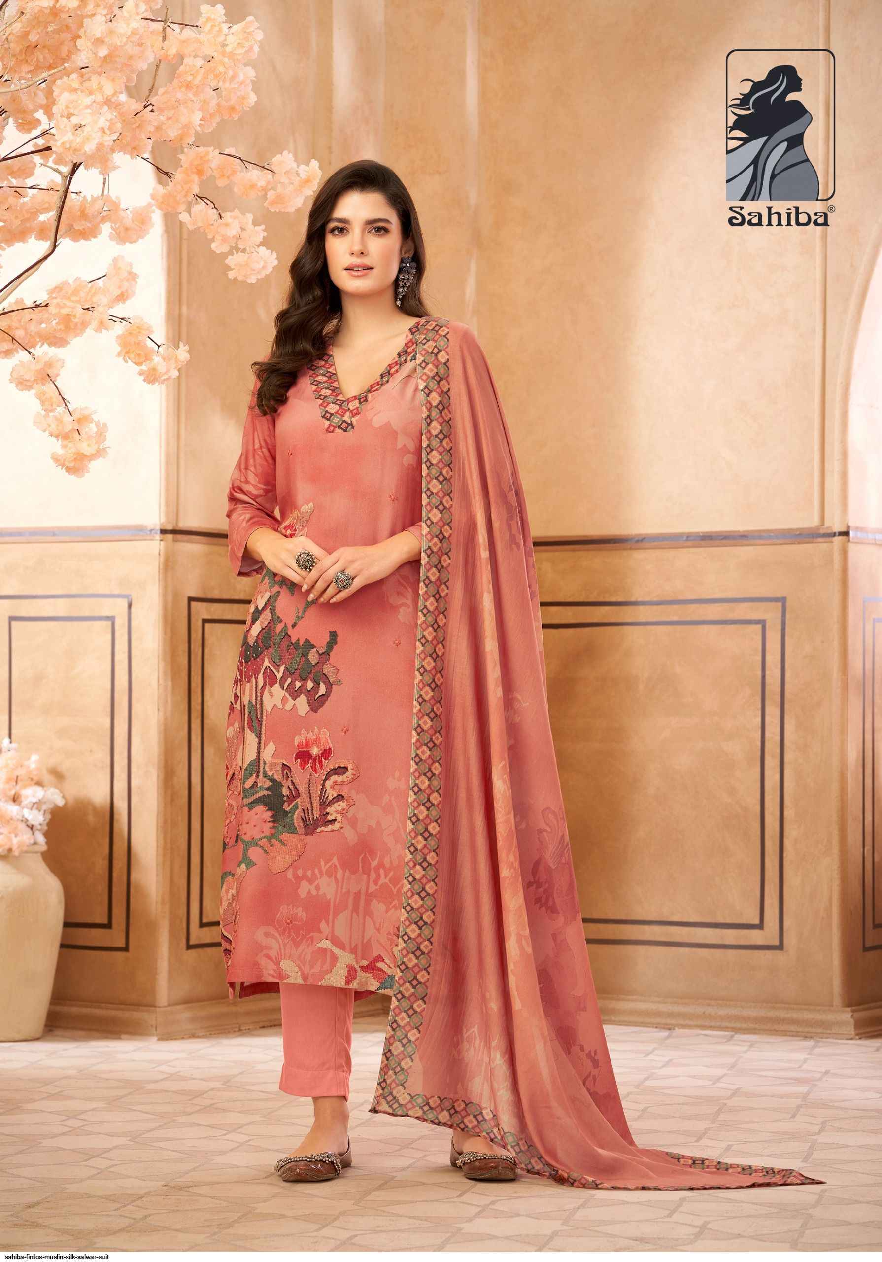 Sahiba Firdos Musline Silk Dress 4 pcs Catalogue