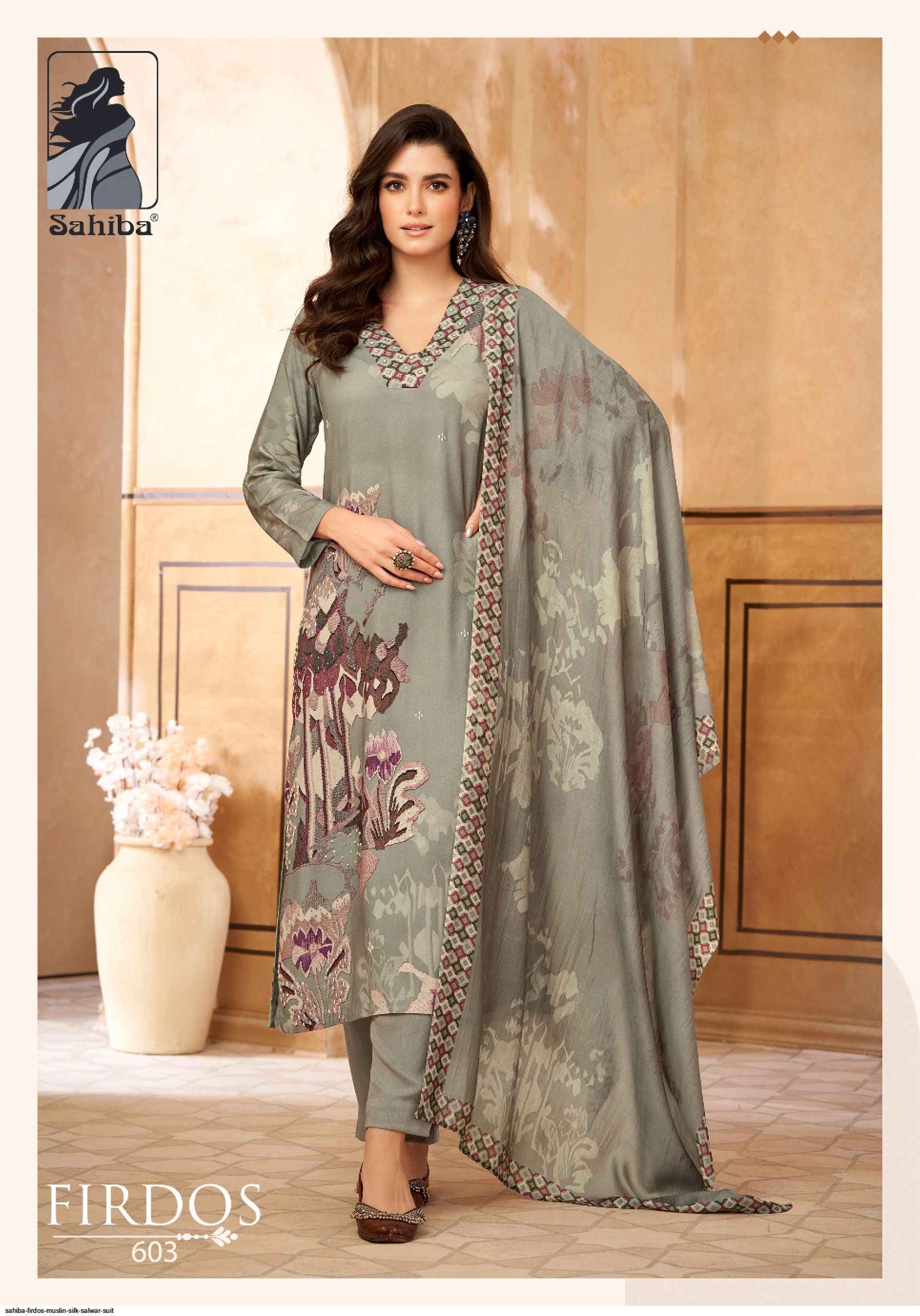 Sahiba Firdos Musline Silk Dress 4 pcs Catalogue