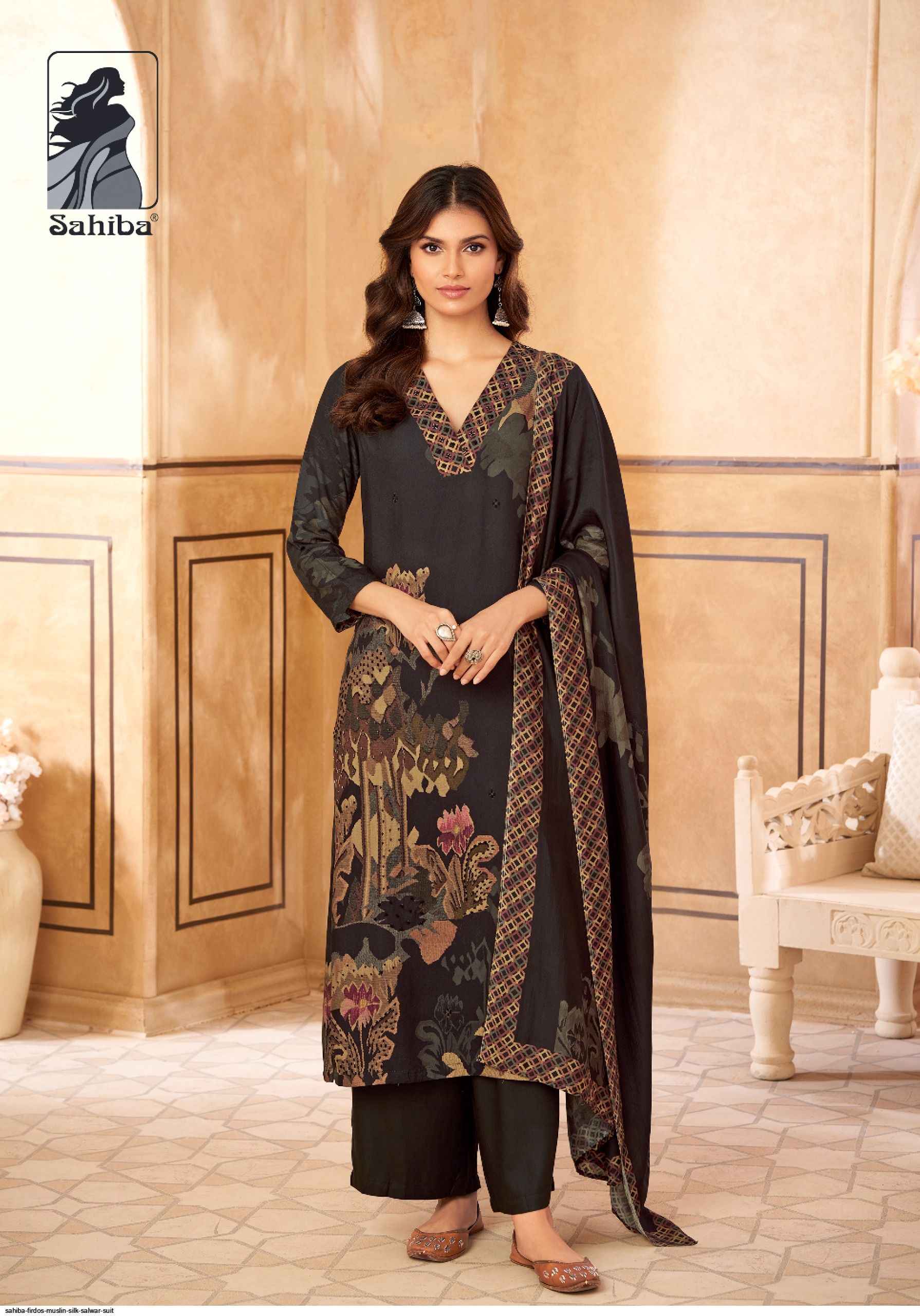 Sahiba Firdos Musline Silk Dress 4 pcs Catalogue