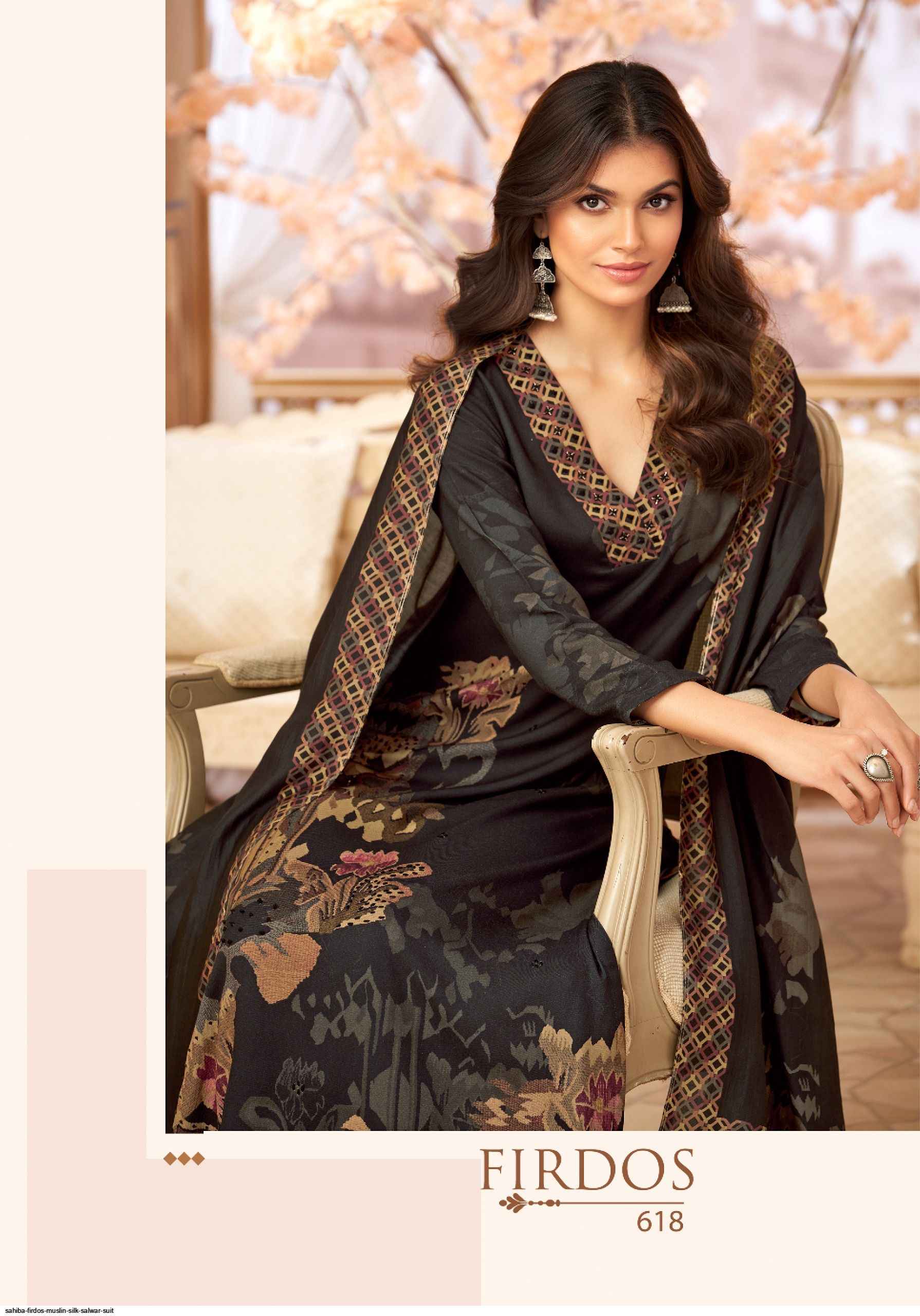 Sahiba Firdos Musline Silk Dress 4 pcs Catalogue