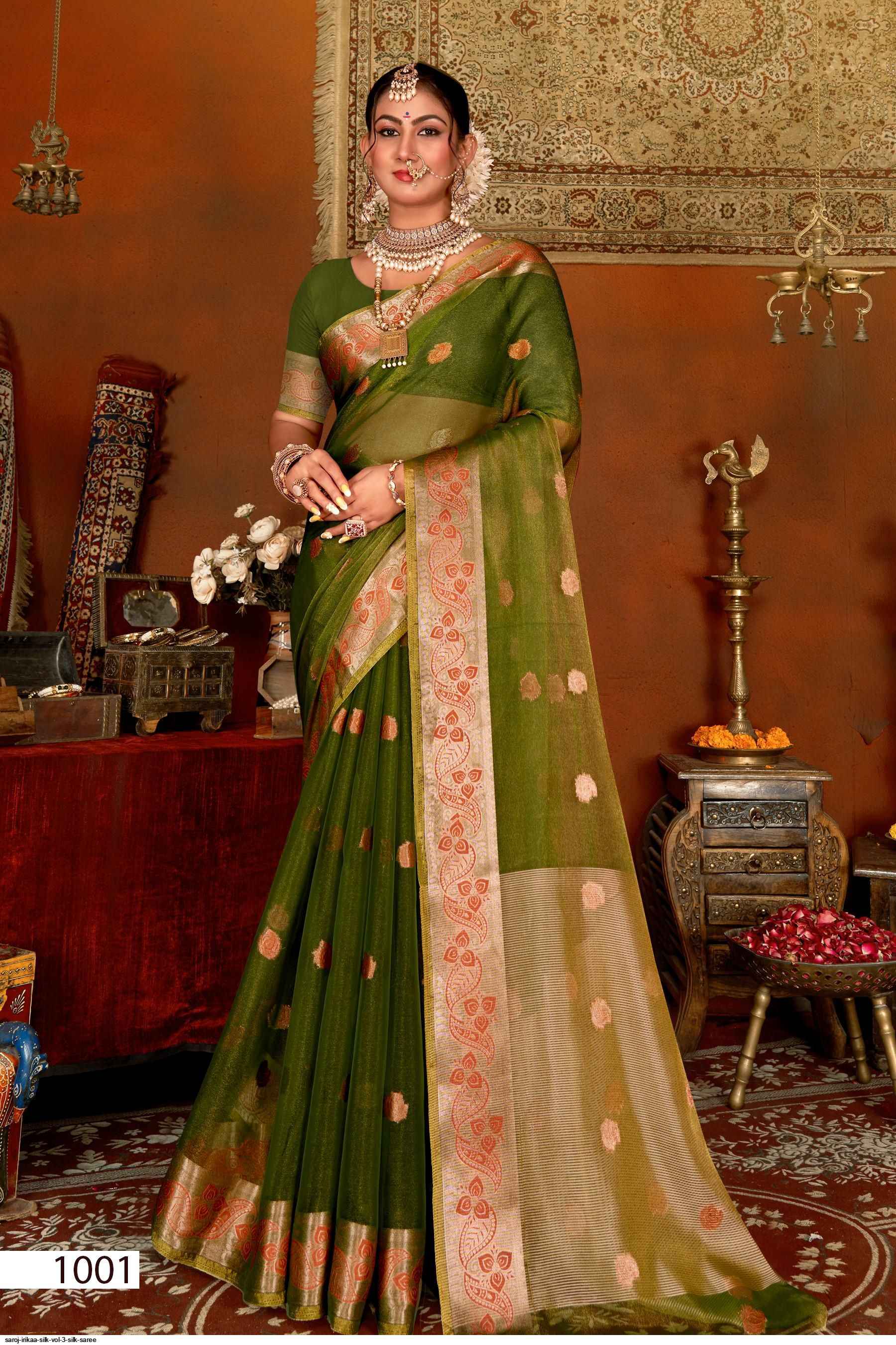 Saroj Irikaa Silk Vol 3 Silk Saree 6 pcs Catalogue