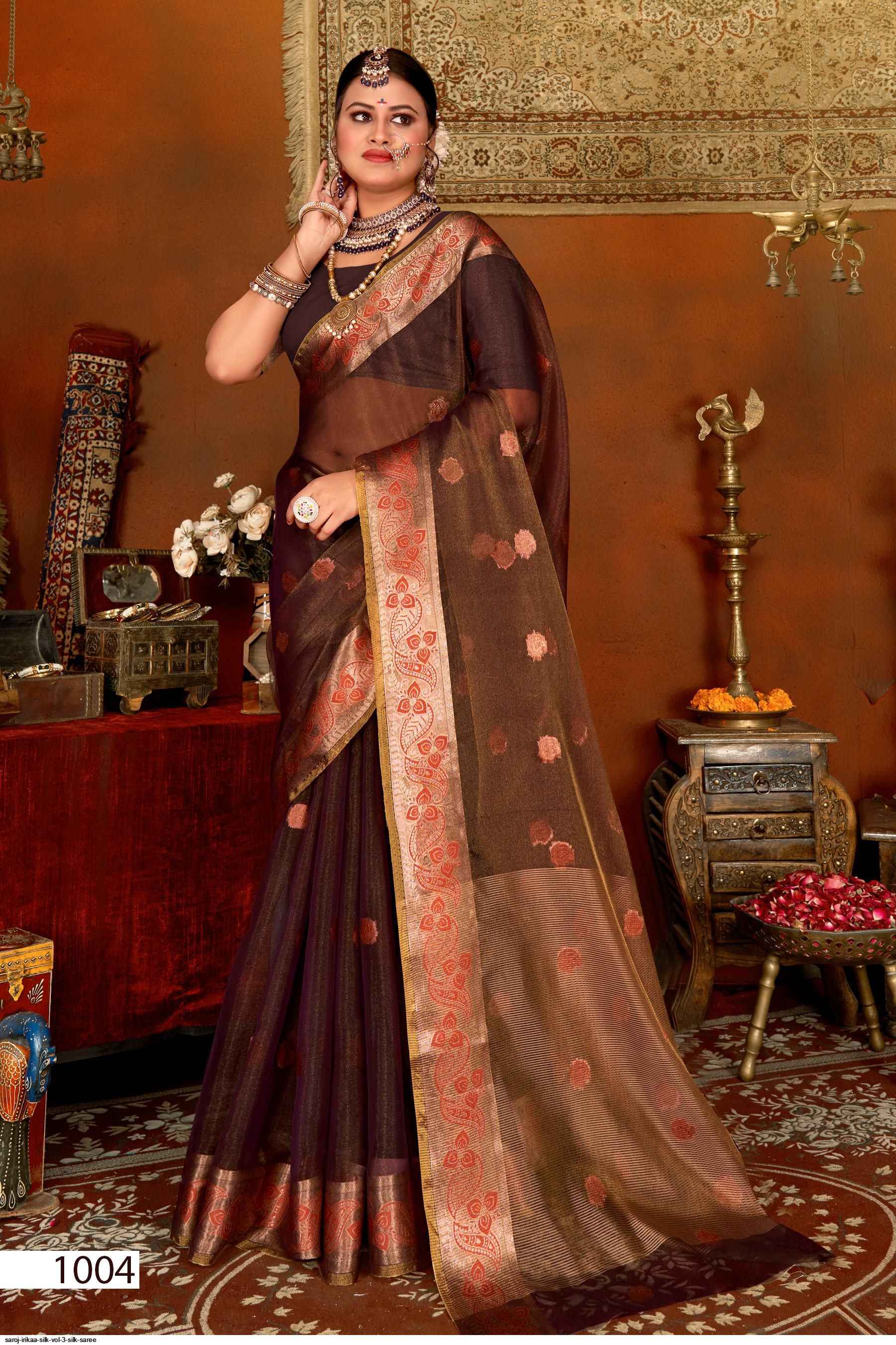 Saroj Irikaa Silk Vol 3 Silk Saree 6 pcs Catalogue