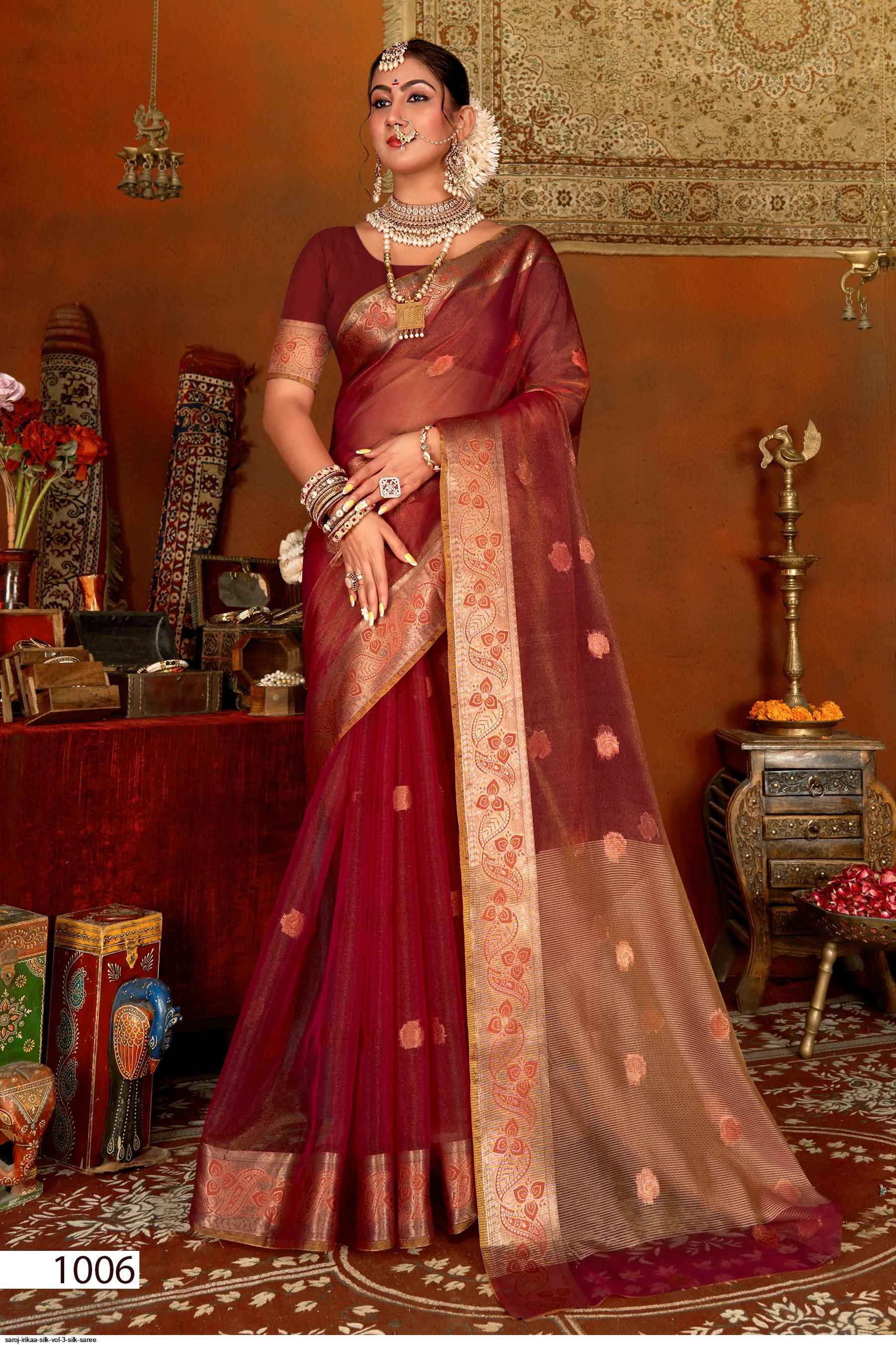 Saroj Irikaa Silk Vol 3 Silk Saree 6 pcs Catalogue