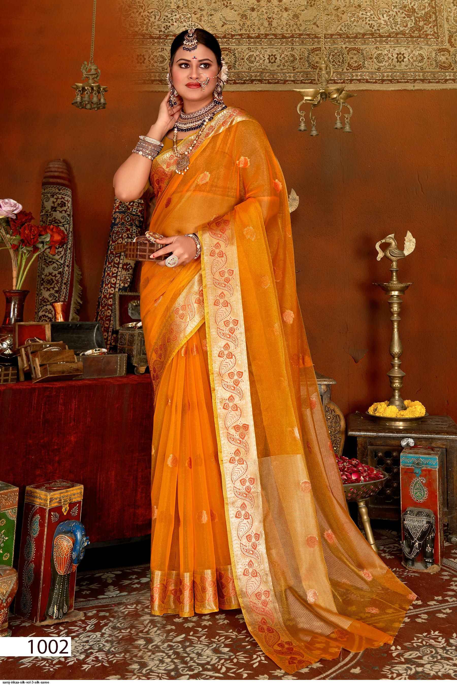 Saroj Irikaa Silk Vol 3 Silk Saree 6 pcs Catalogue