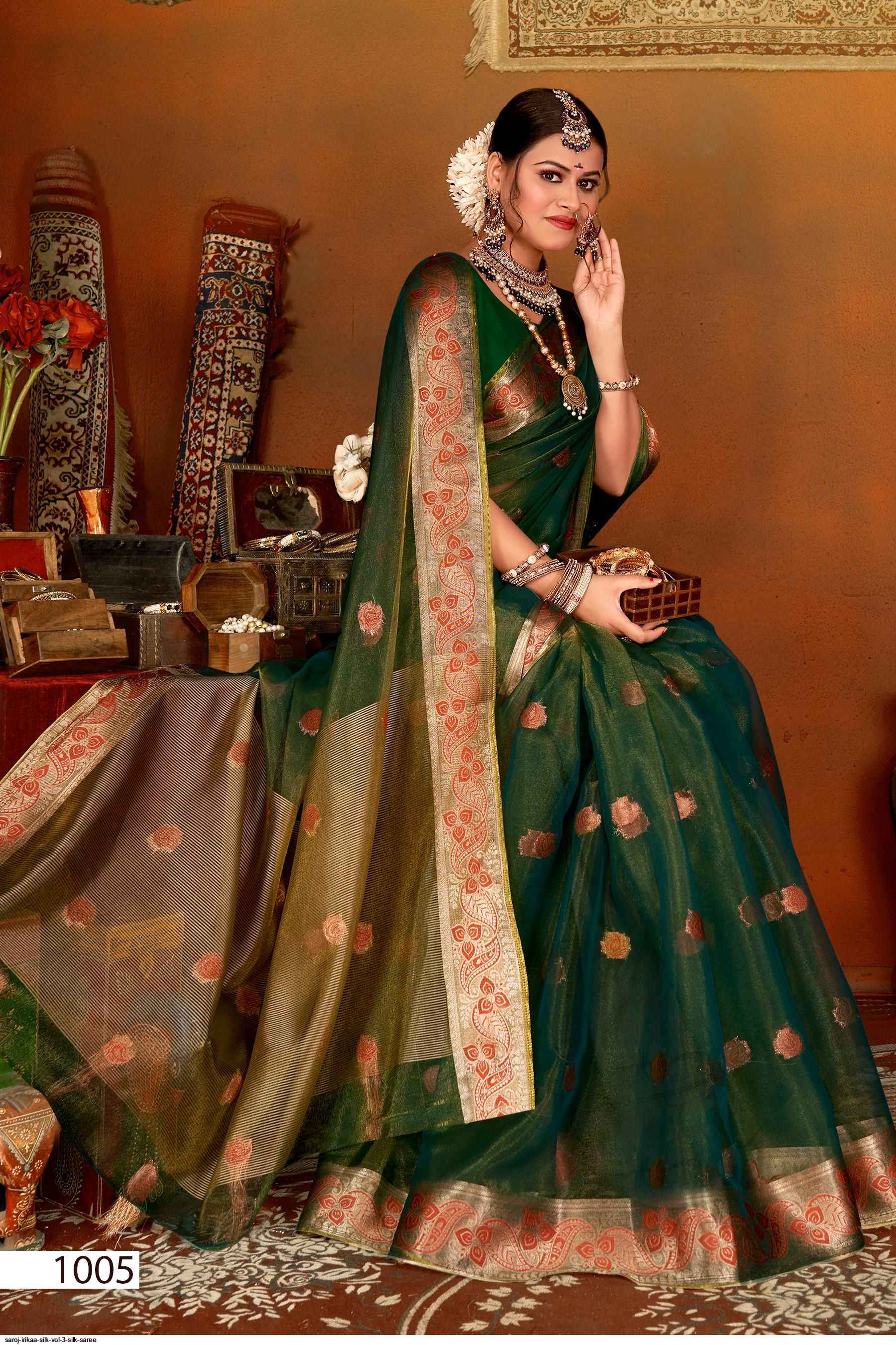Saroj Irikaa Silk Vol 3 Silk Saree 6 pcs Catalogue