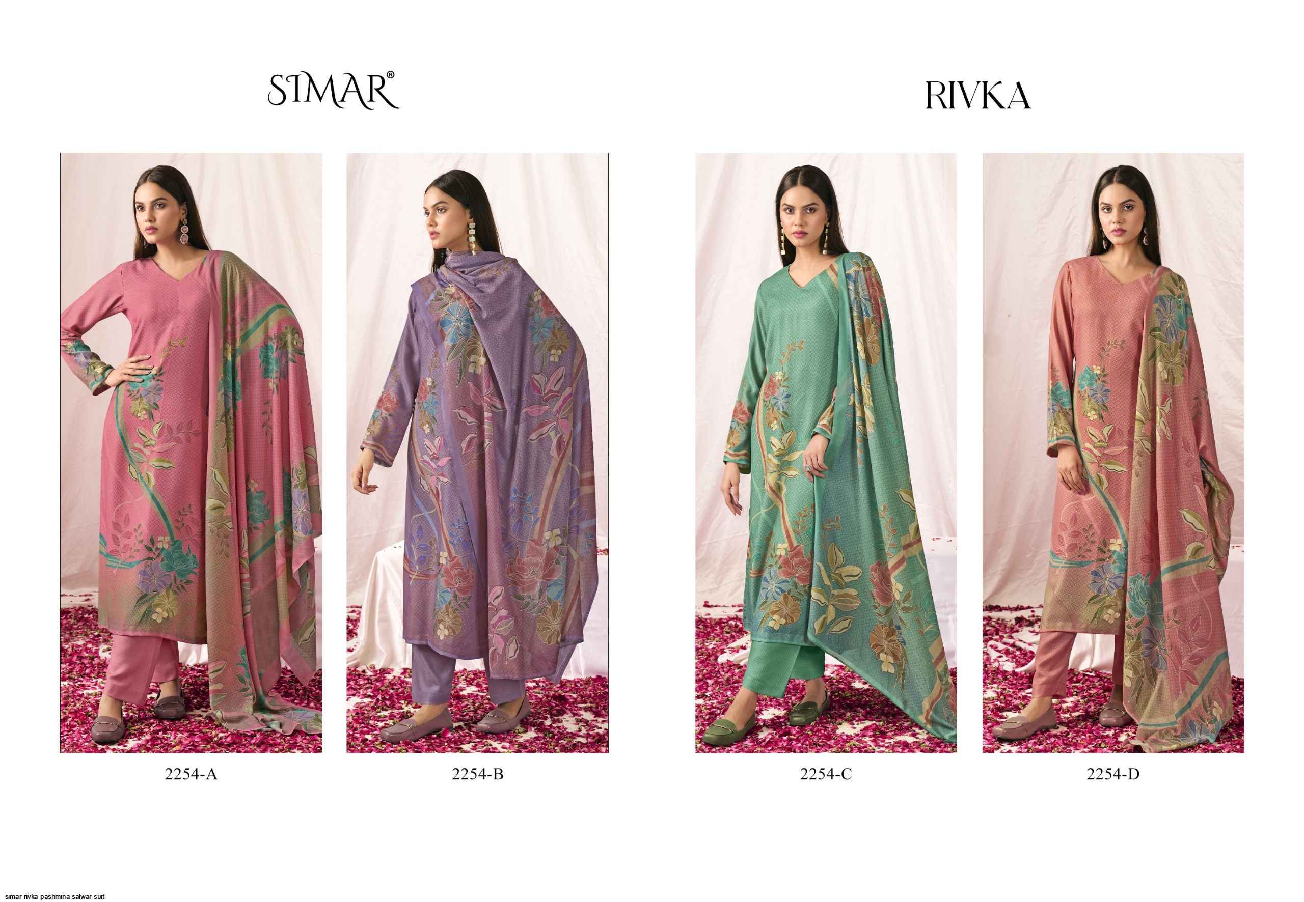Simar Rivka Pashmina Dress Material 4 pcs Catalogue