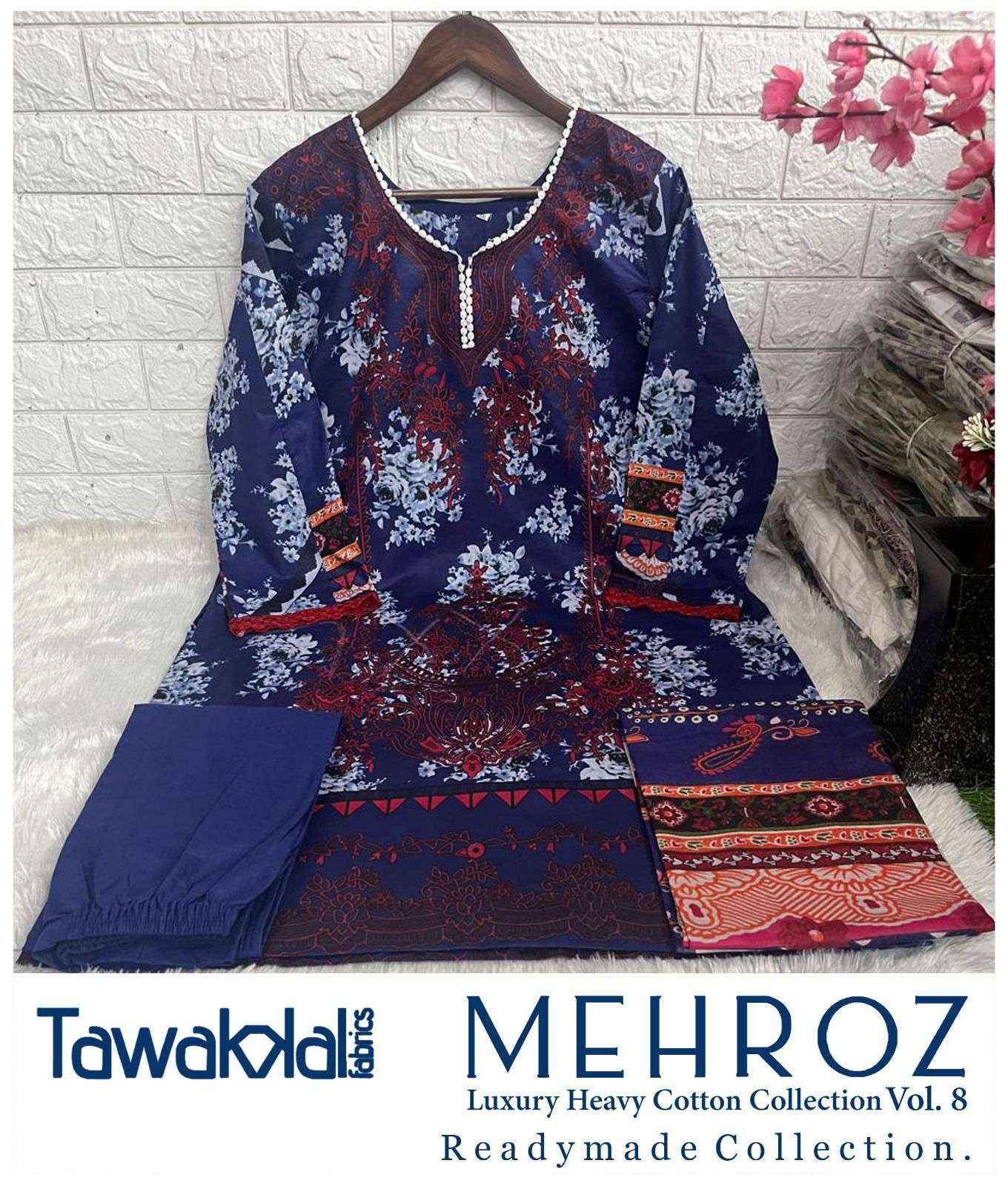 Tawakkal Mehroz Luxury Heavy Cotton Collection Vol 8 Readymade Cotton Dress 10 pcs Catalogue