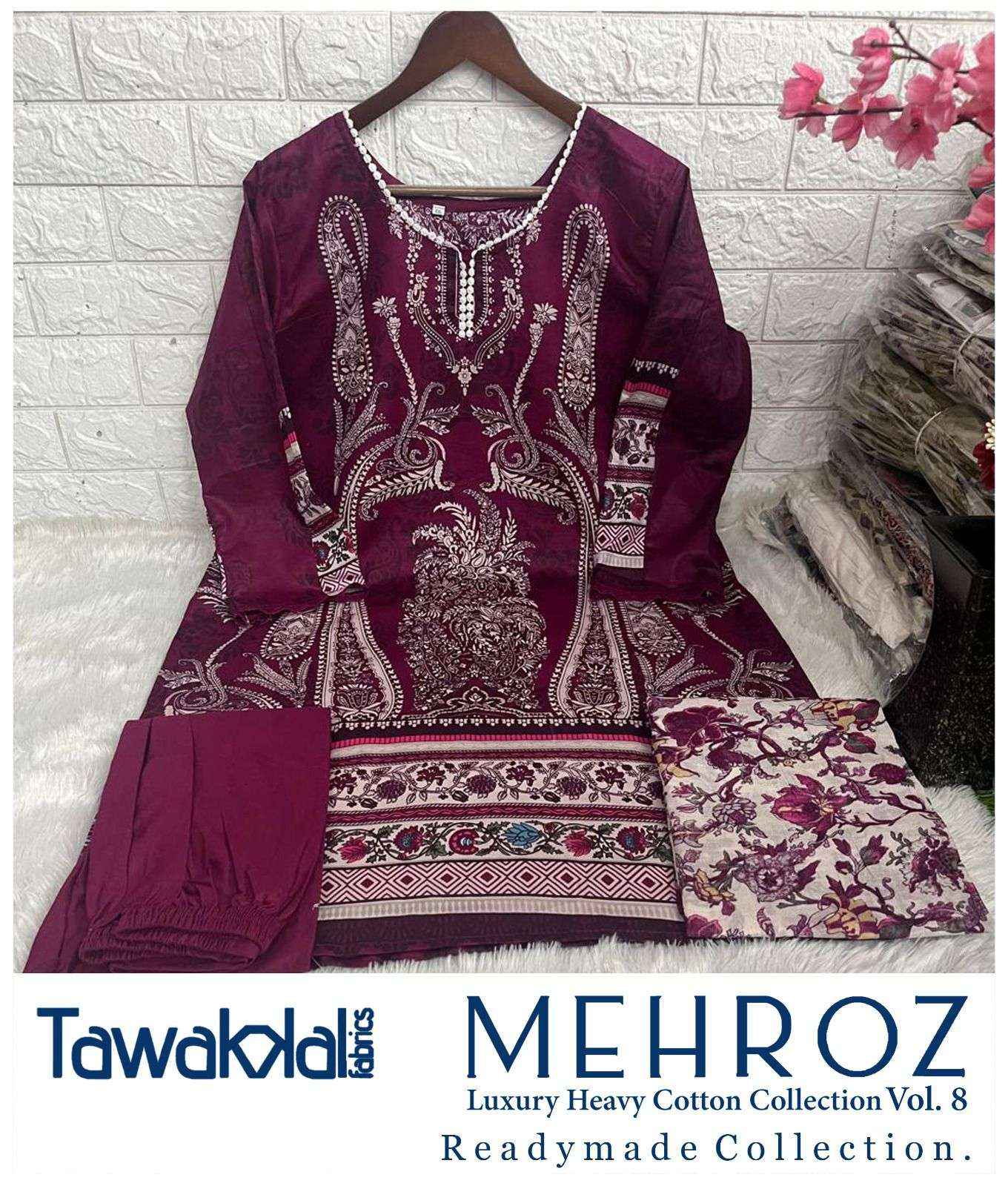 Tawakkal Mehroz Luxury Heavy Cotton Collection Vol 8 Readymade Cotton Dress 10 pcs Catalogue