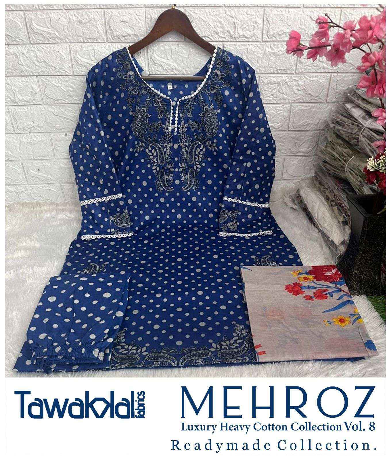 Tawakkal Mehroz Luxury Heavy Cotton Collection Vol 8 Readymade Cotton Dress 10 pcs Catalogue