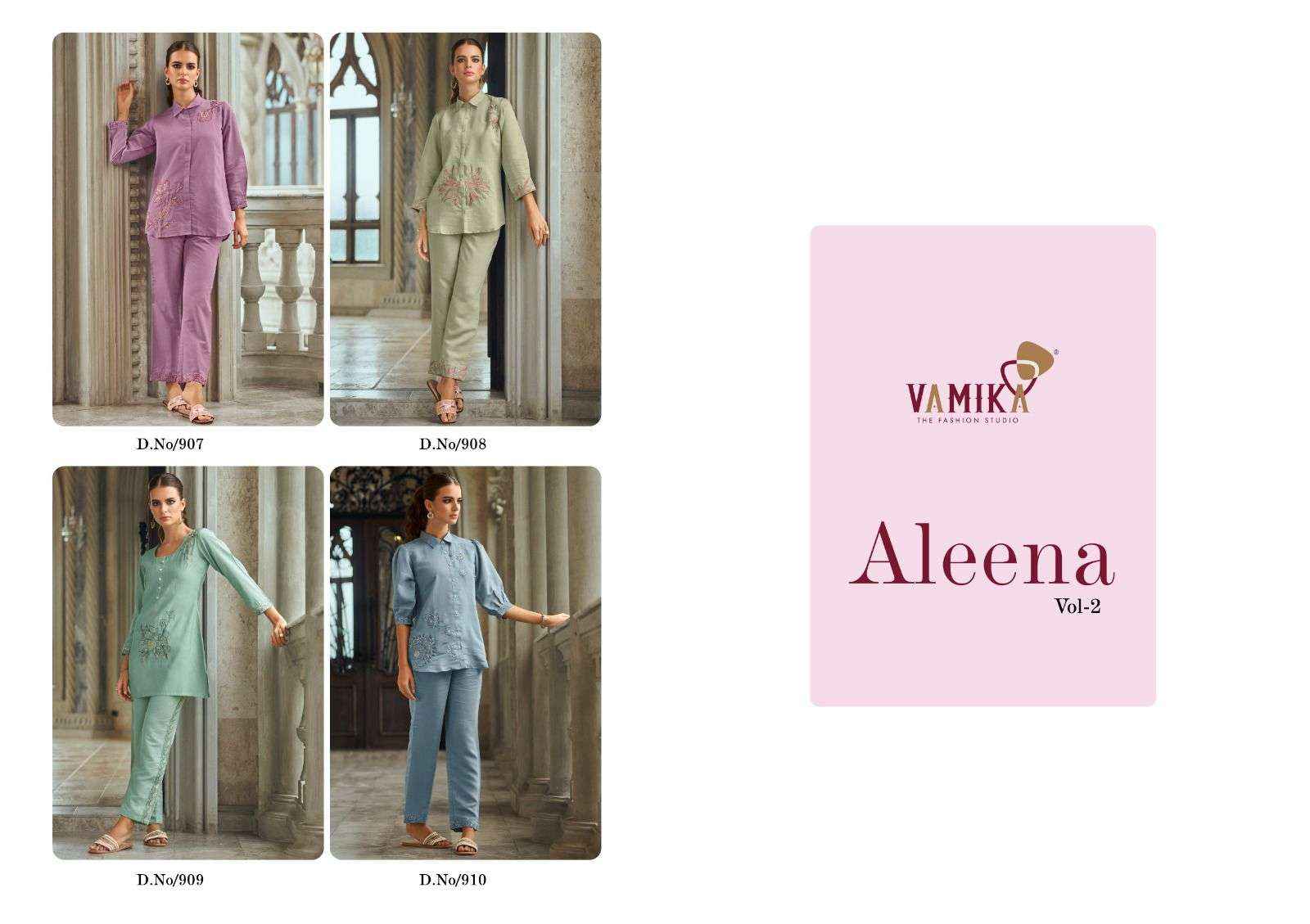 Vamika Aleena Vol 2 Viscouse Co ord Set 4 pcs Catalogue