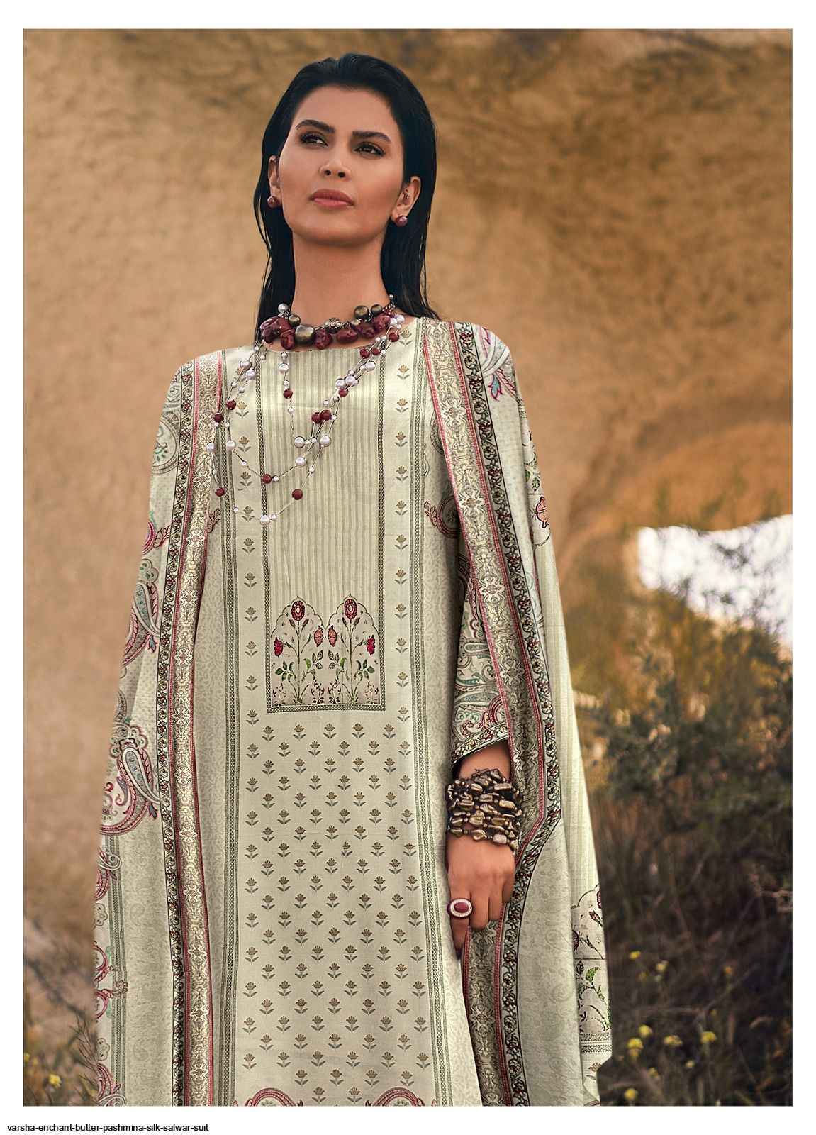 Varsha Enchant Butter Pashmina Silk Dress Material 4 pcs Catalogue