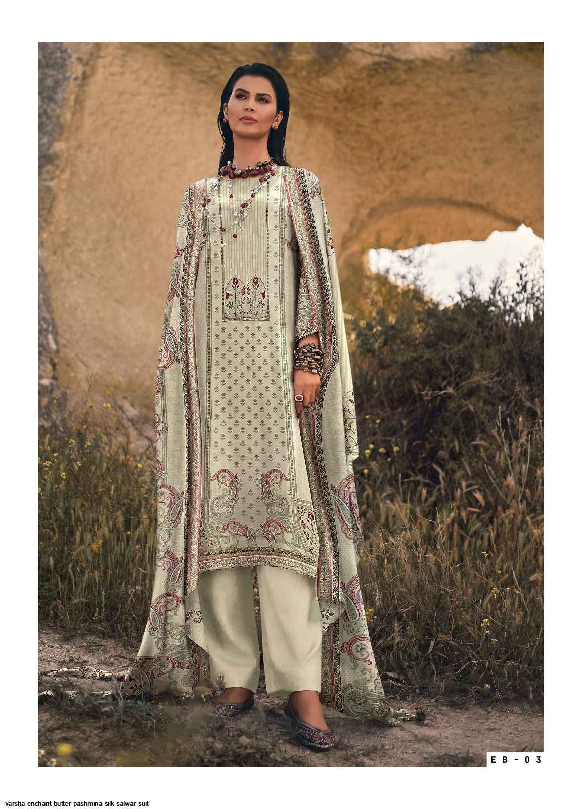 Varsha Enchant Butter Pashmina Silk Dress Material 4 pcs Catalogue