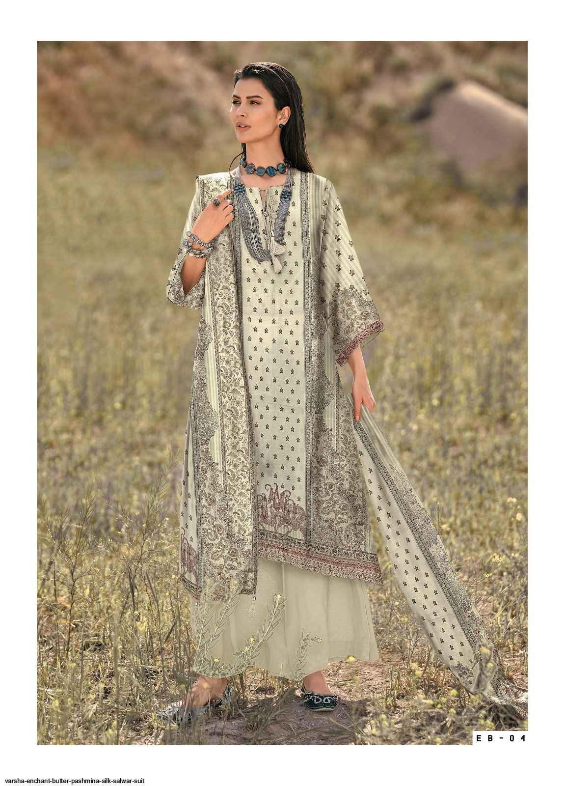 Varsha Enchant Butter Pashmina Silk Dress Material 4 pcs Catalogue