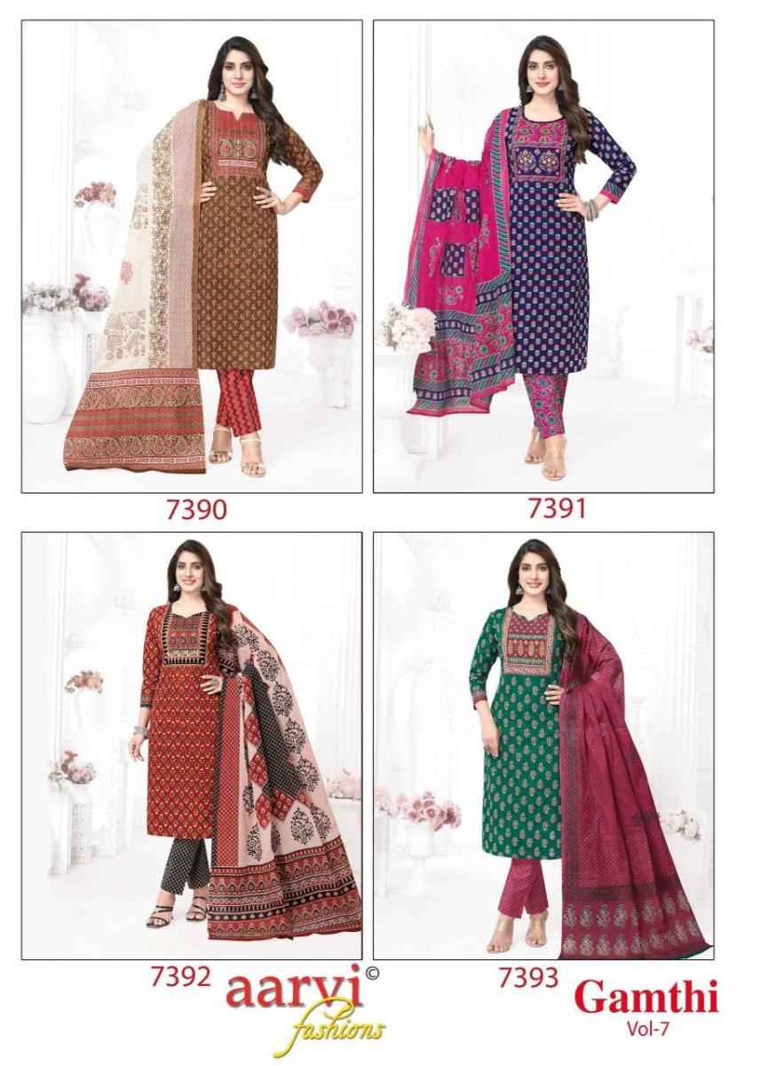 Aarvi Fashion Gamthi Vol 7 Radymade Cotton Dress 8 pcs Catalogue