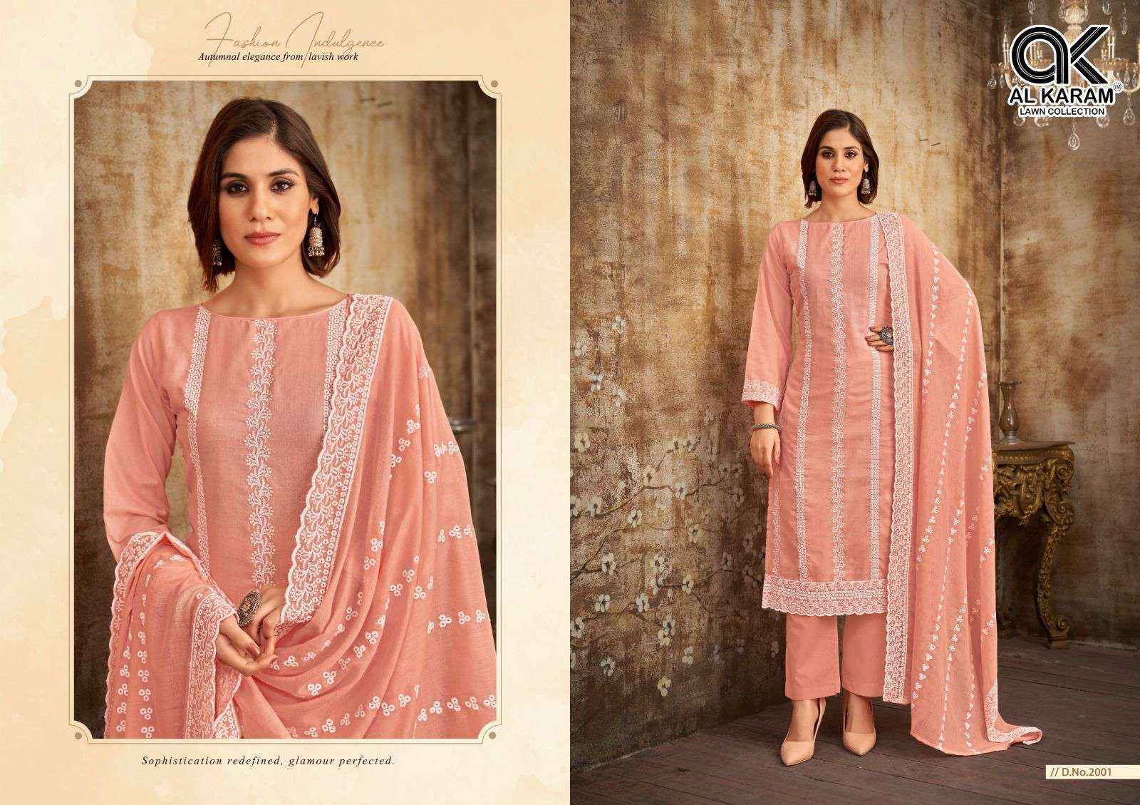 Al Karam Lahori Cotton Dress Material 4 pcs Catalogue