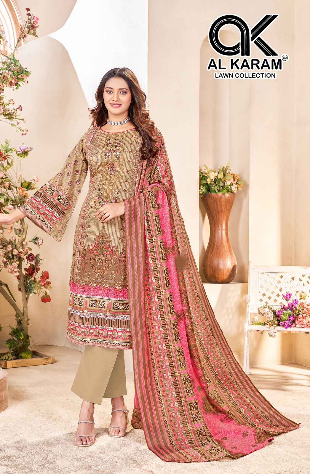Al Karam Nisa Lawn Dress Material 6 pcs Catalogue