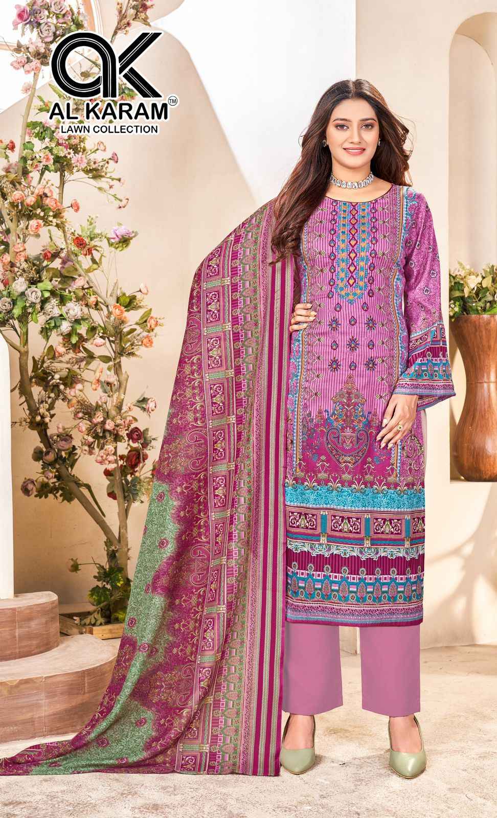 Al Karam Nisa Lawn Dress Material 6 pcs Catalogue