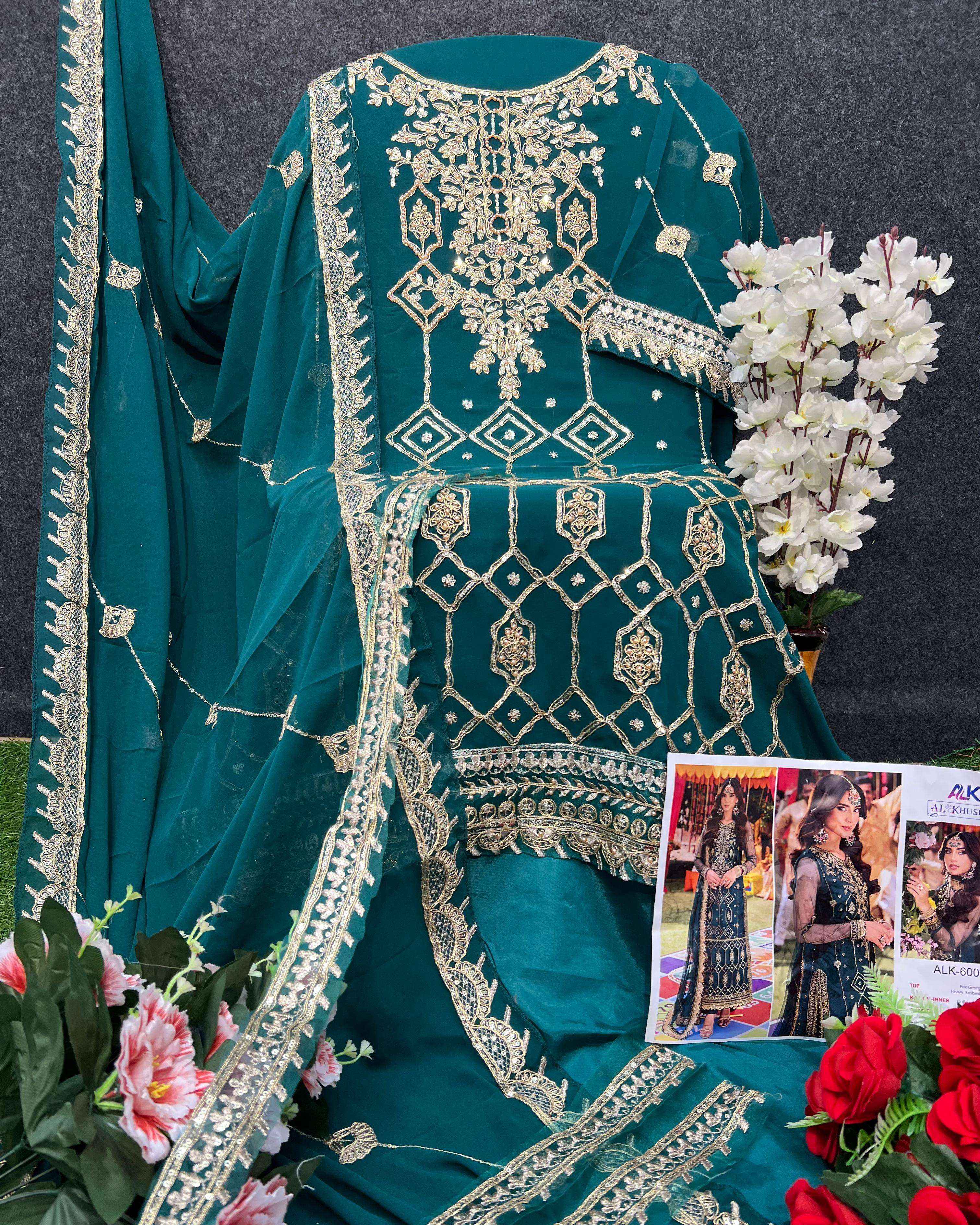 Al Khushbu Zahra Rubab Vol 3 Georgette Dress Material 3 pcs Catalogue